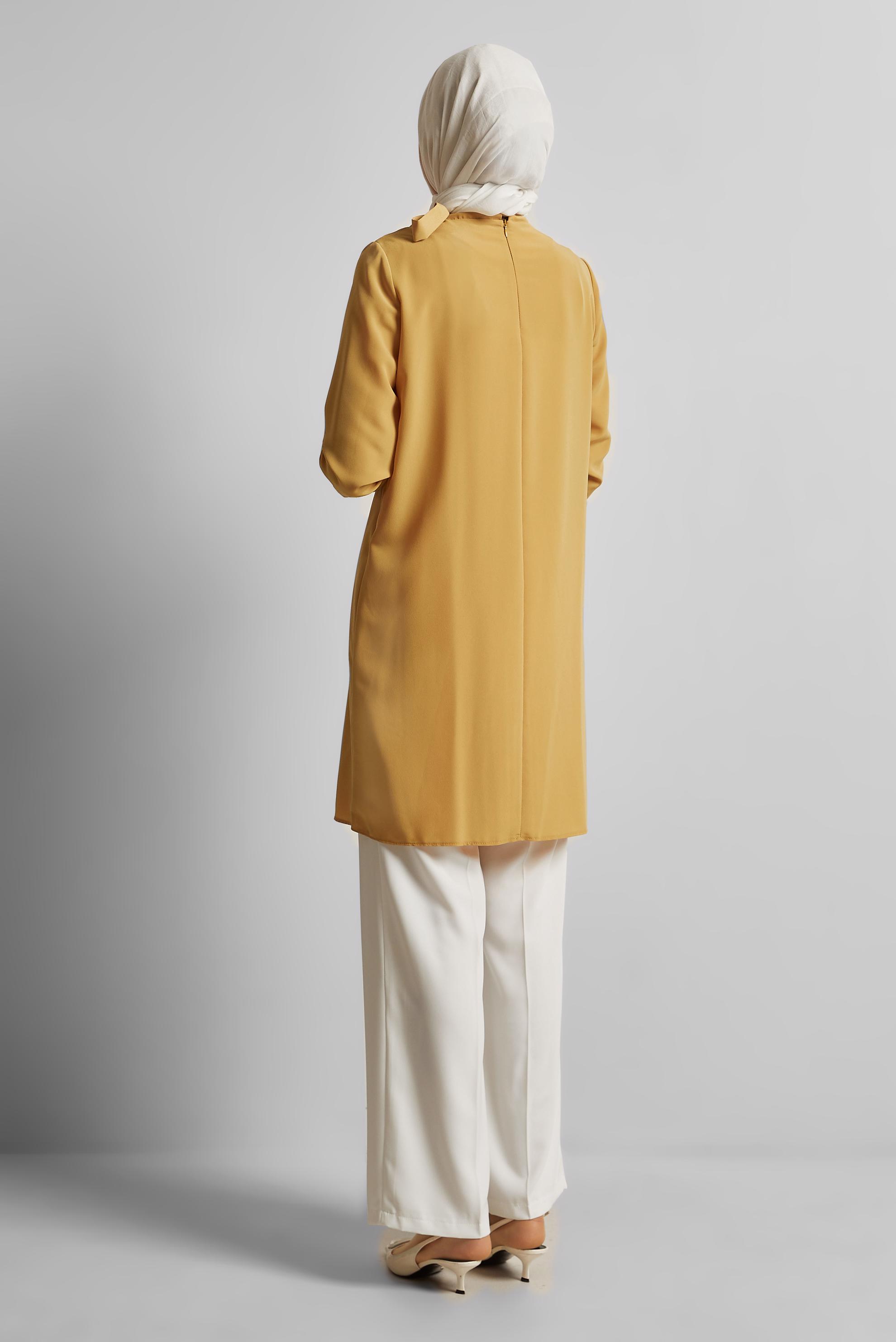 Tesettür giyim ALTIN BAĞLAMA DETAYLI TUNİK 44223