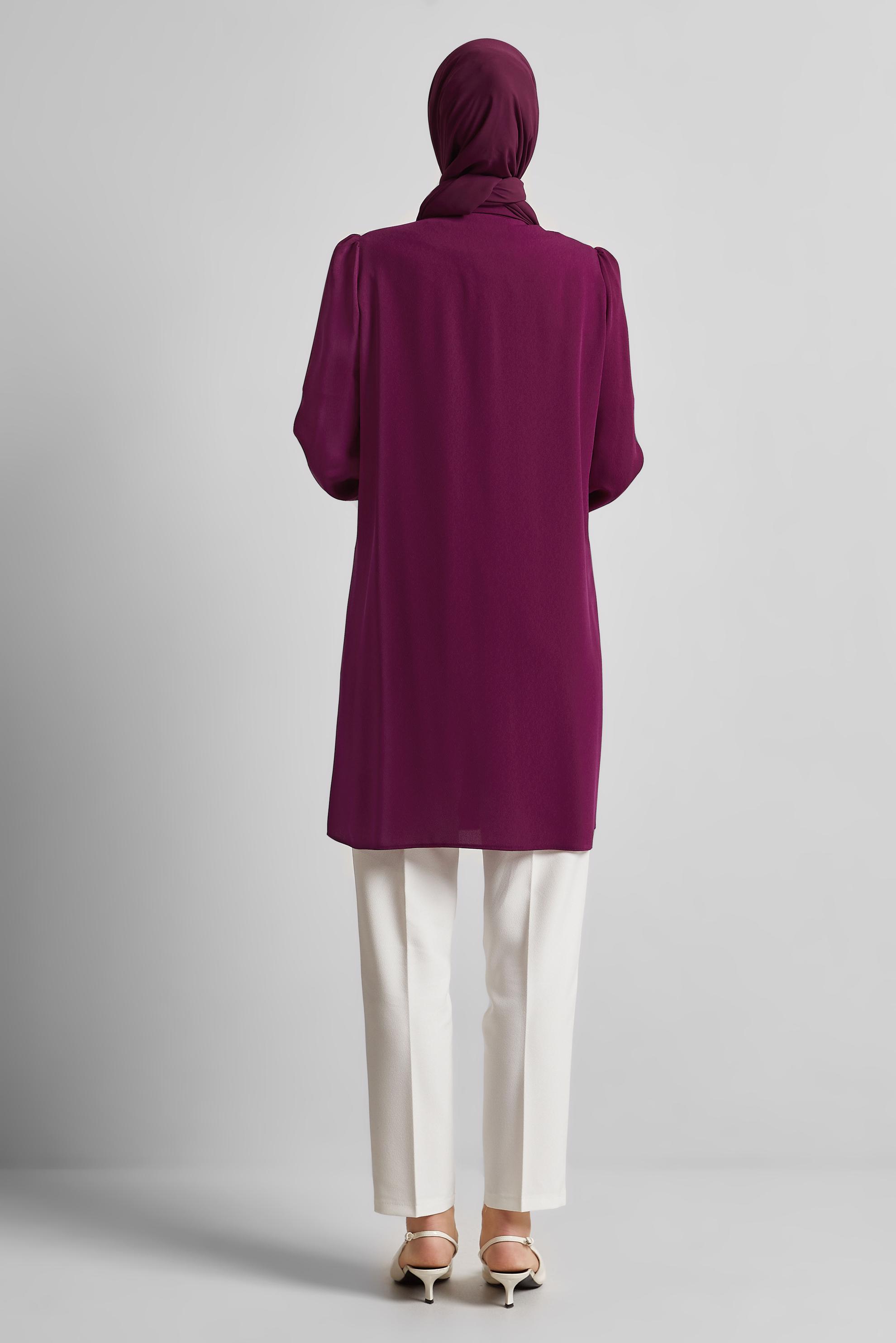 Tesettür giyim MOR TAŞ DETAYLI TUNİK 44666