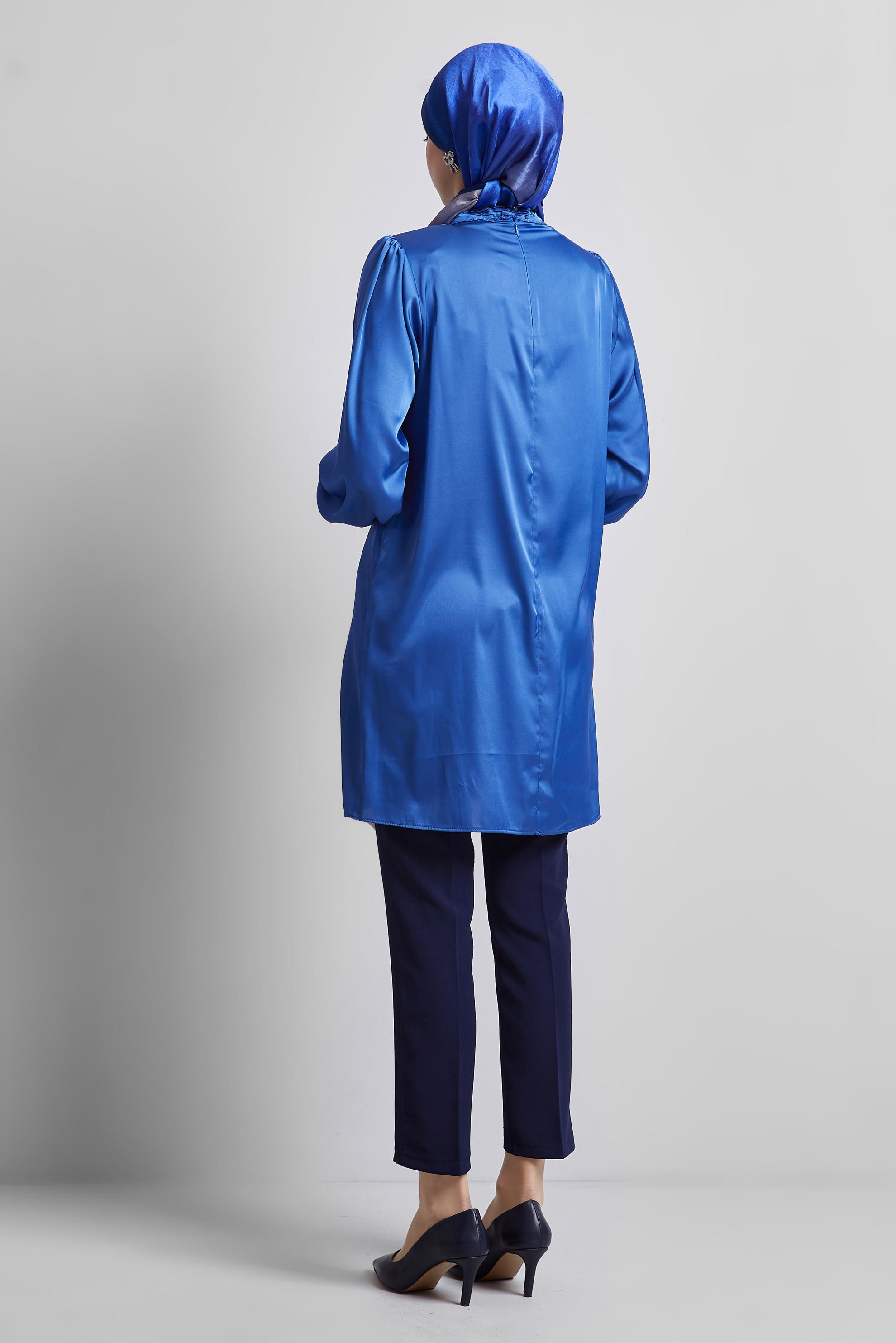 Tesettür giyim LACİVERT TAŞ DETAYLI TUNİK 44685