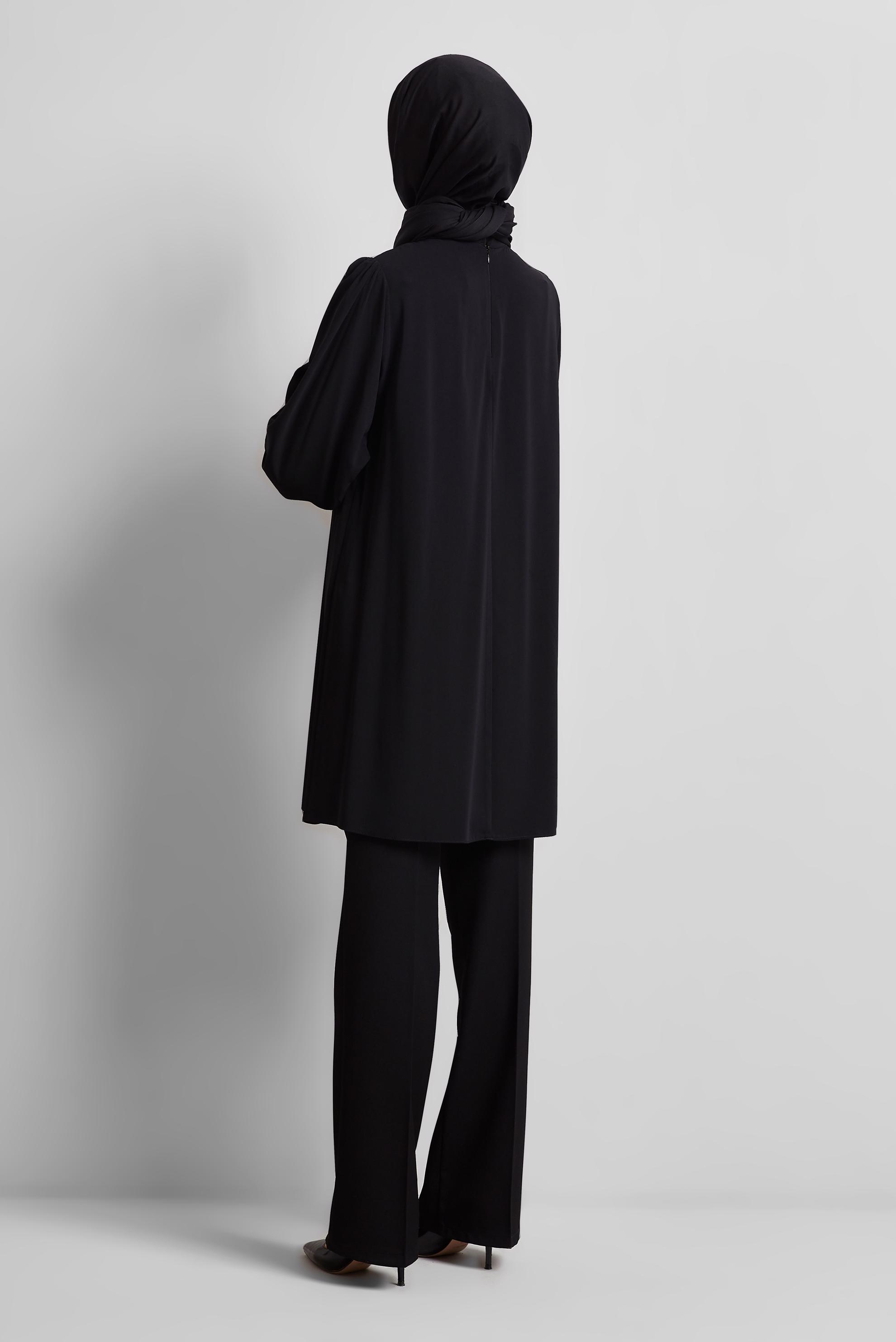 Tesettür giyim SİYAH TAŞ DETAYLI TUNİK 44687