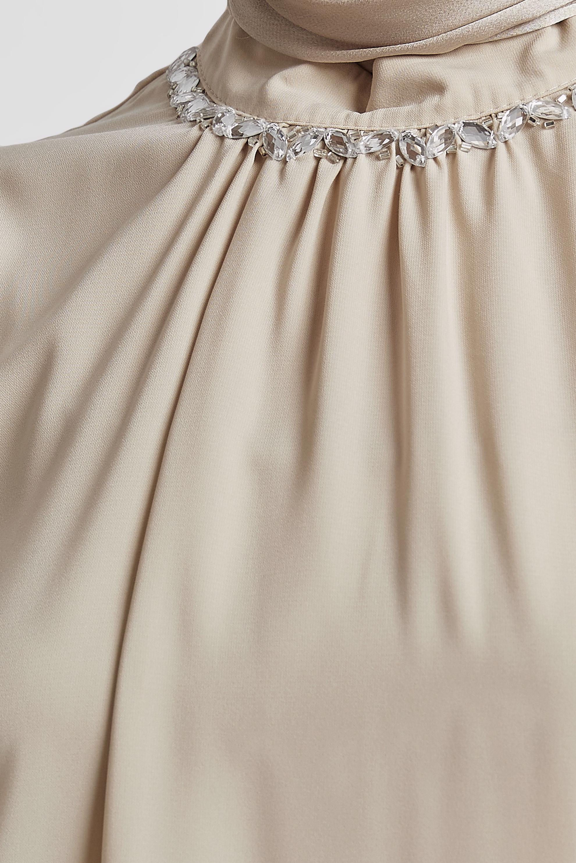 Tesettür giyim BEJ TAŞ DETAYLI TUNİK 44687