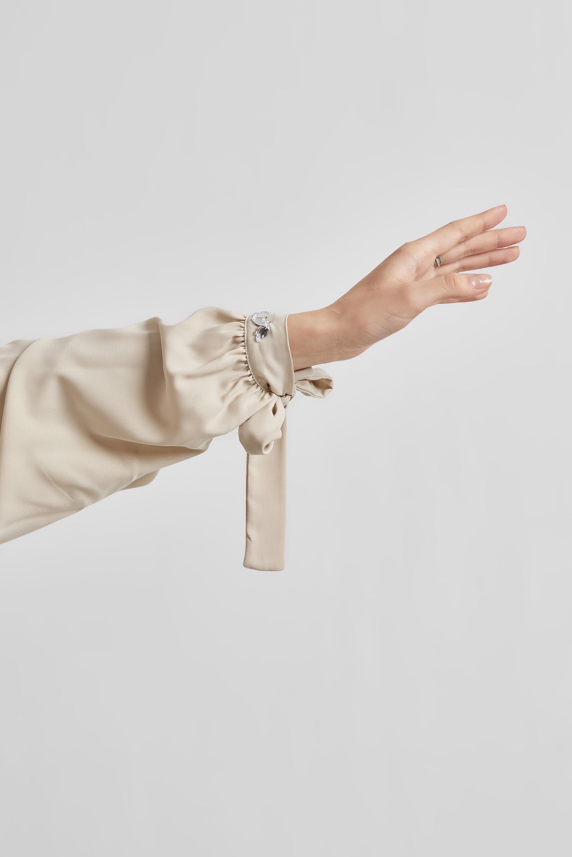 Tesettür giyim BEJ TAŞ DETAYLI TUNİK 44687