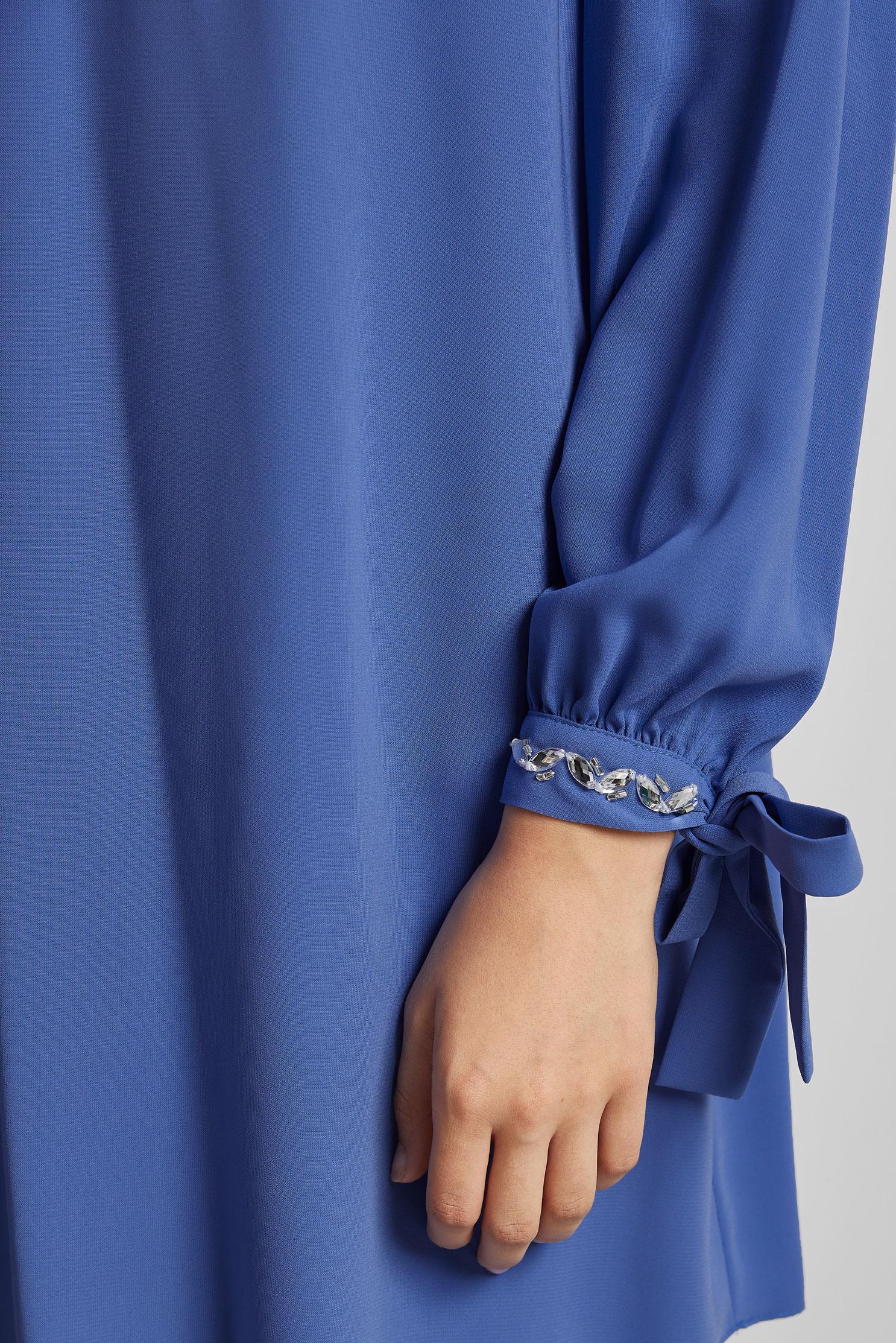 Tesettür giyim MAVİ TAŞ DETAYLI TUNİK 44687