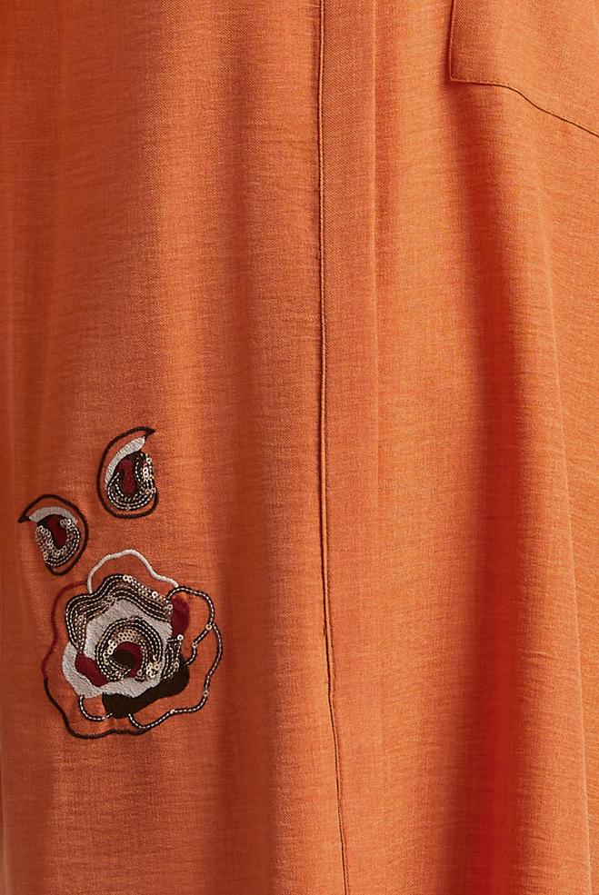 Tesettür giyim TURUNCU İŞLEME DETAYLI TUNİK 44774 - ALVİNA