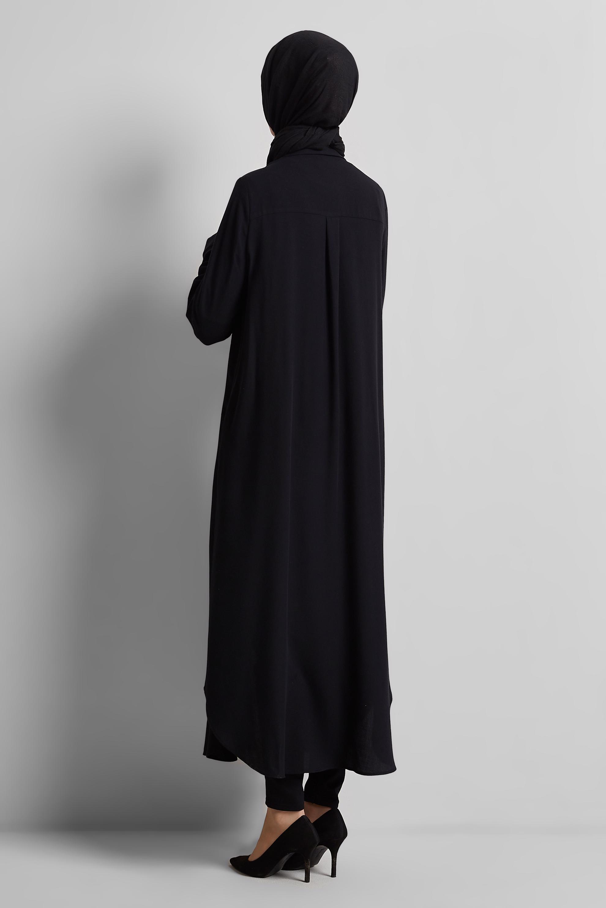 Tesettür giyim SİYAH UZUN TUNİK 44784