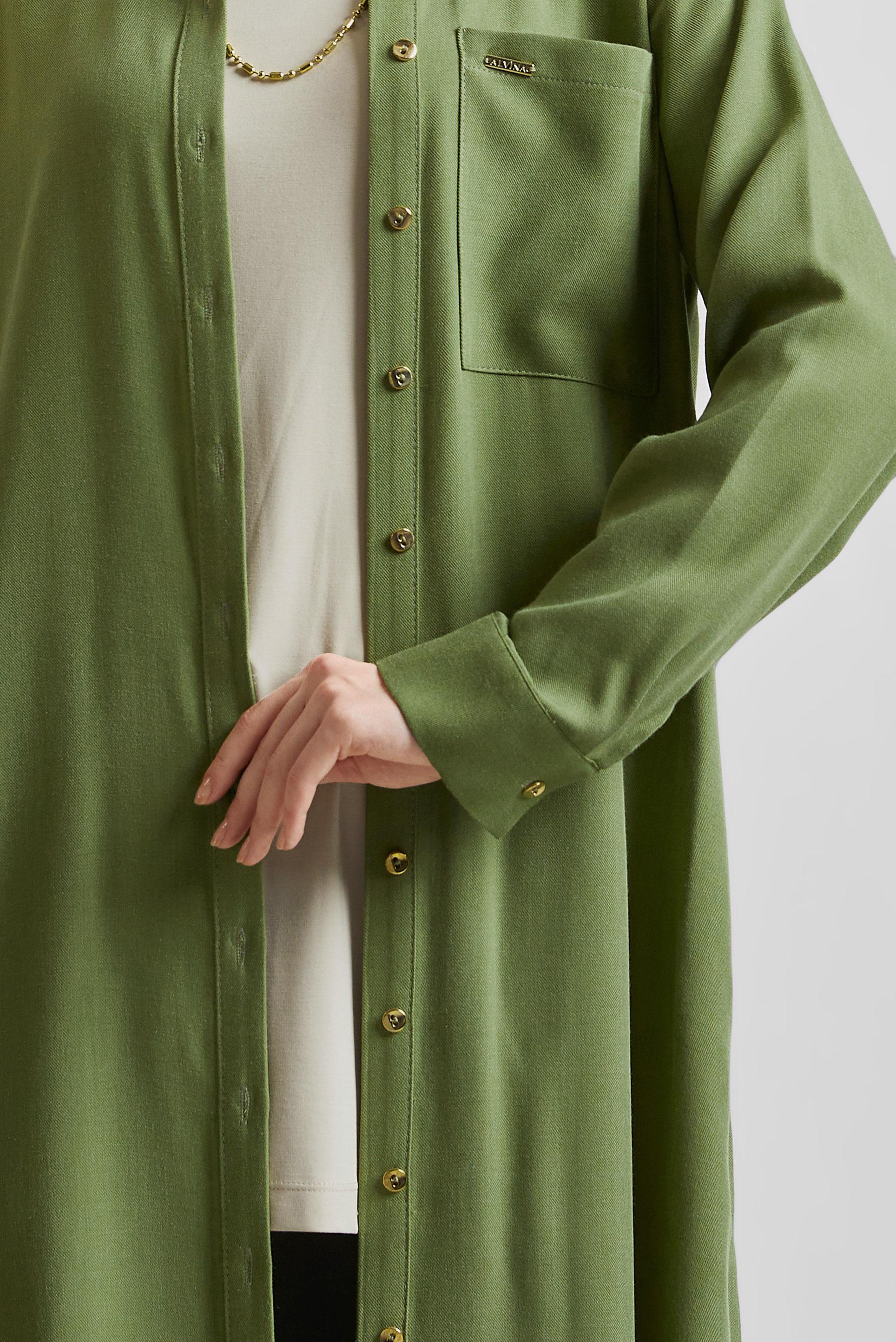 Tesettür giyim YEŞİL UZUN TUNİK 44784