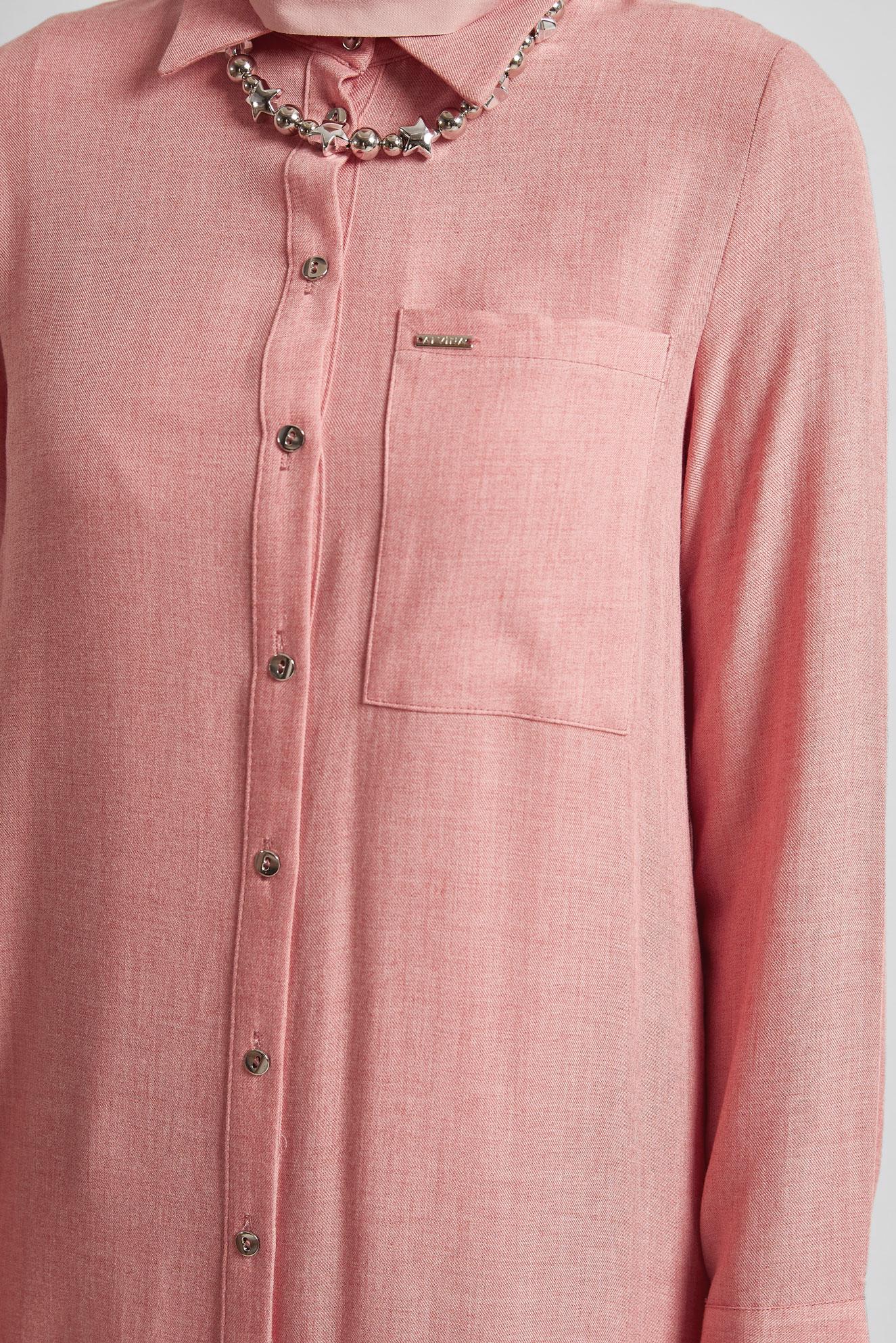 Tesettür giyim PEMBE UZUN TUNİK 44784