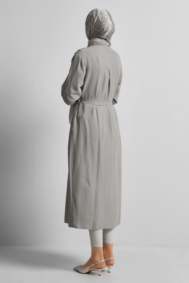 Tesettür giyim GÜMÜŞ KUŞAKLI TUNİK 44785 - ALVİNA