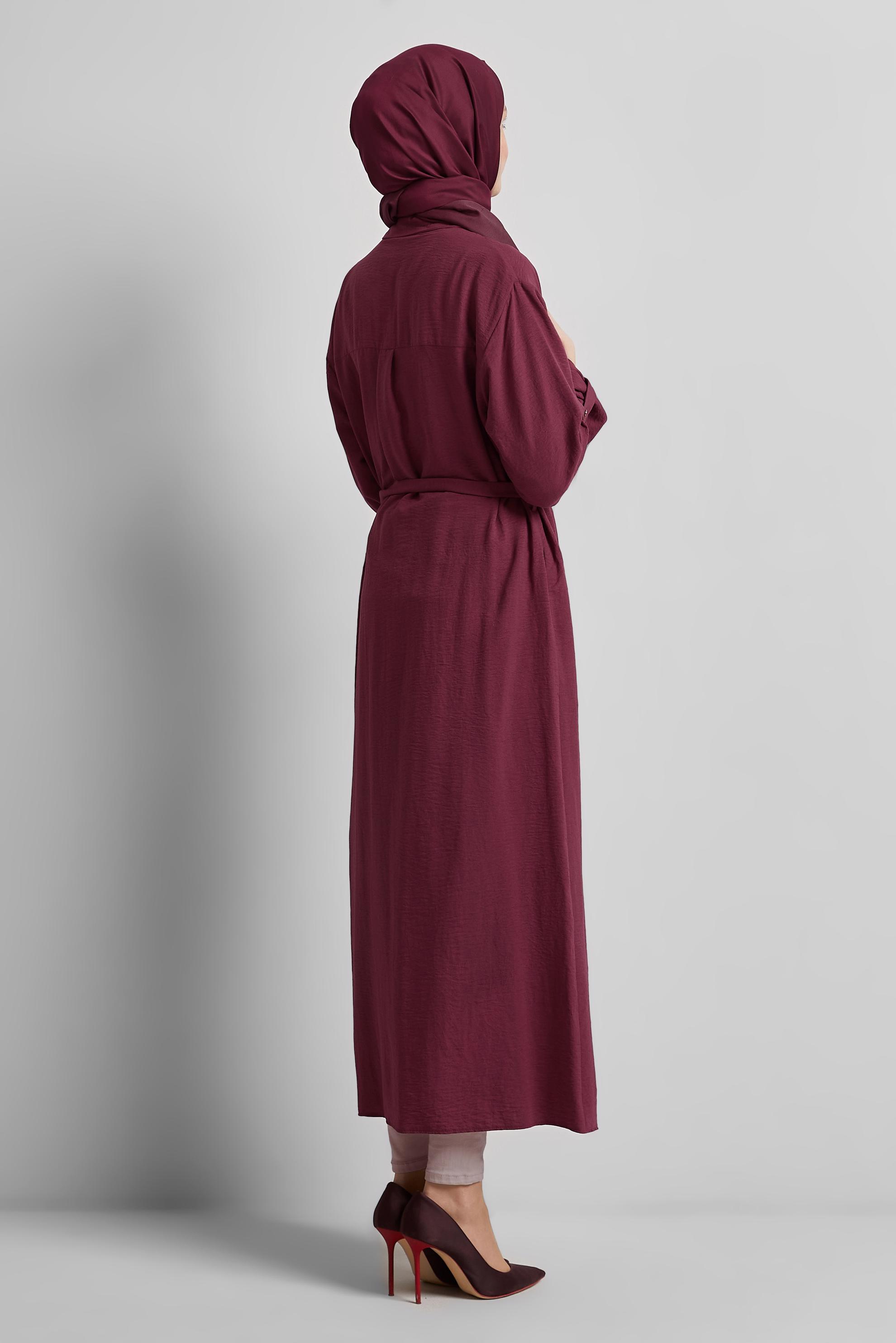 Tesettür giyim PEMBE KUŞAKLI TUNİK 44785