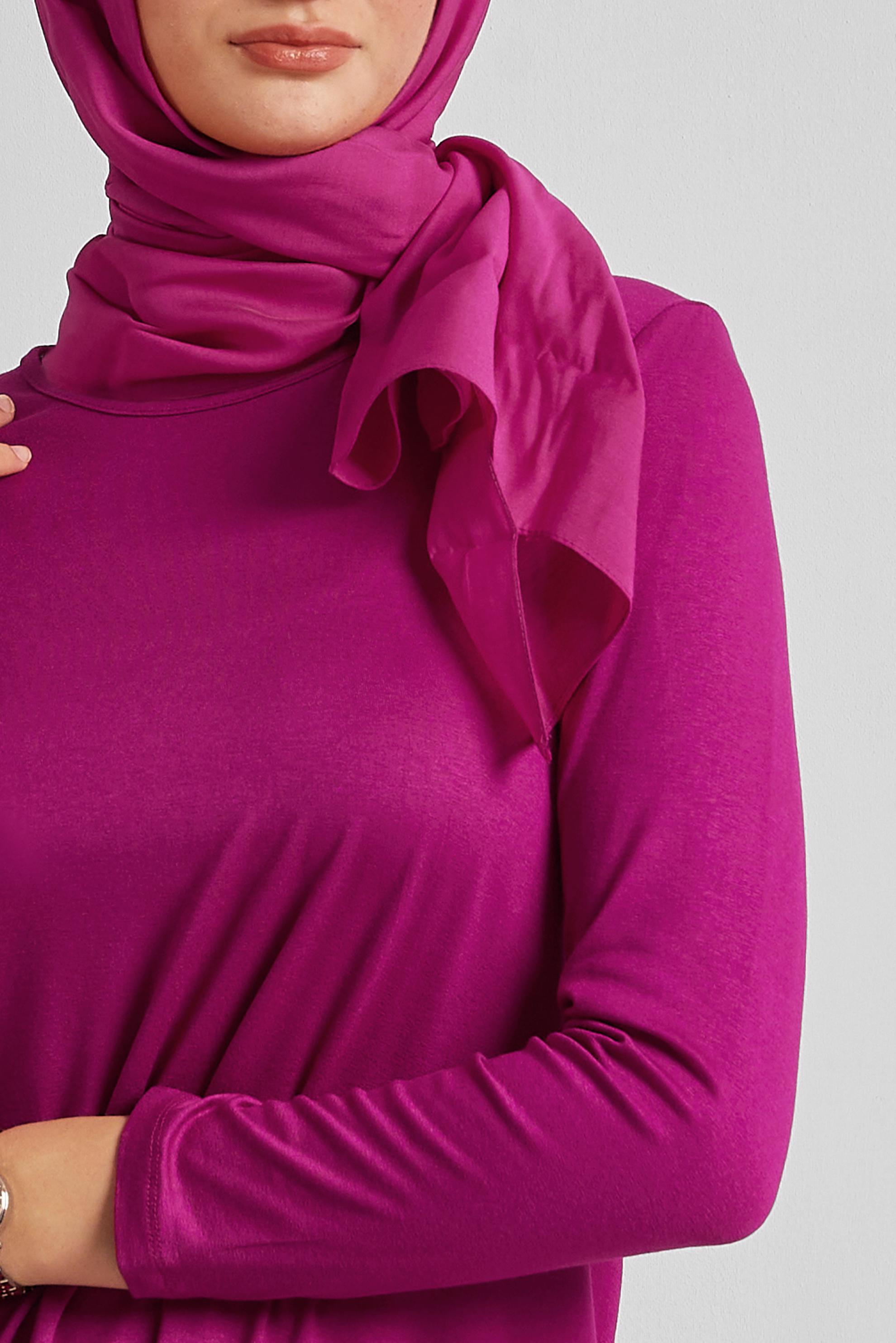 Tesettür giyim FUŞYA BİSİKLET YAKA TESETTÜR TUNİK 44788