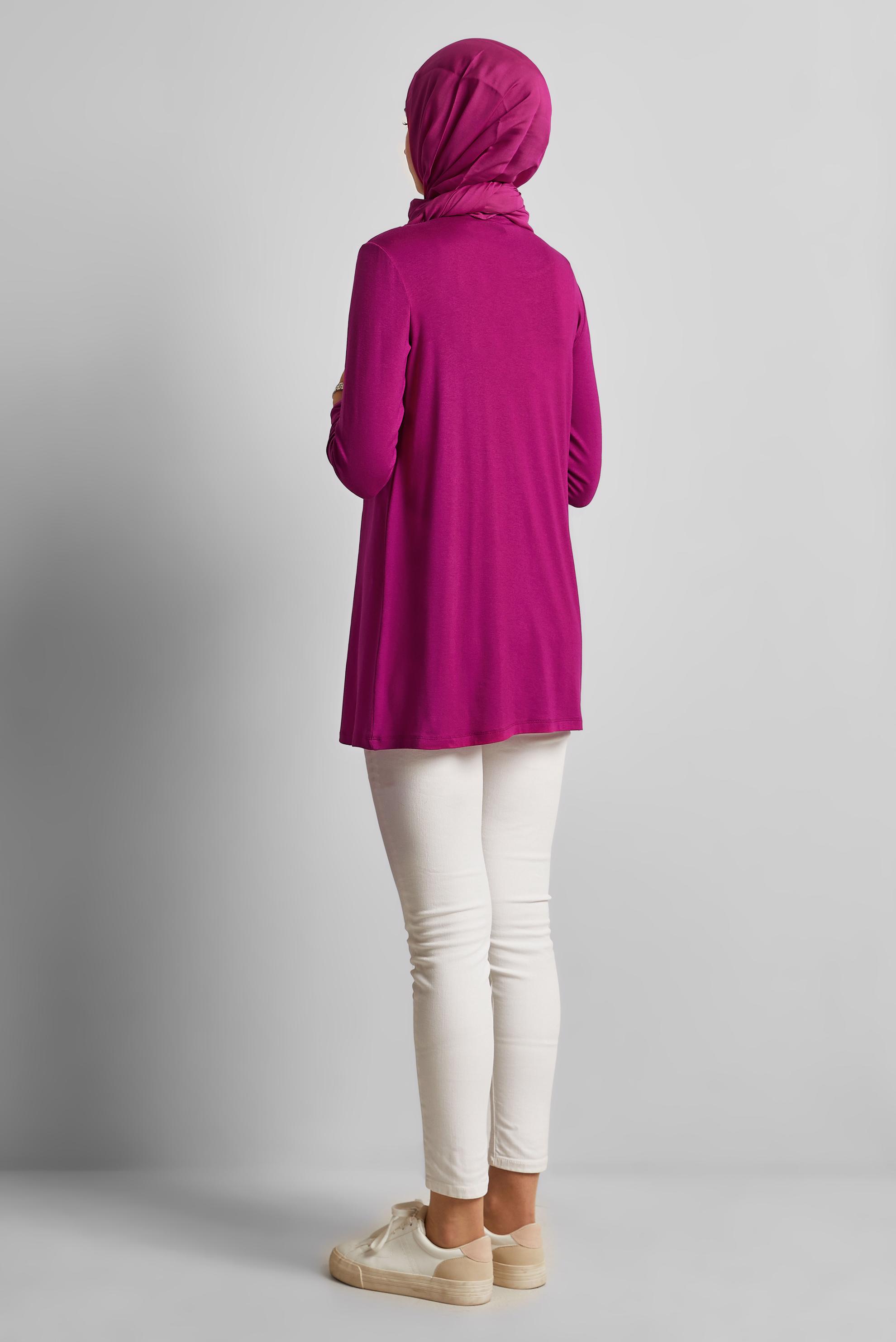 Tesettür giyim FUŞYA BİSİKLET YAKA TESETTÜR TUNİK 44788