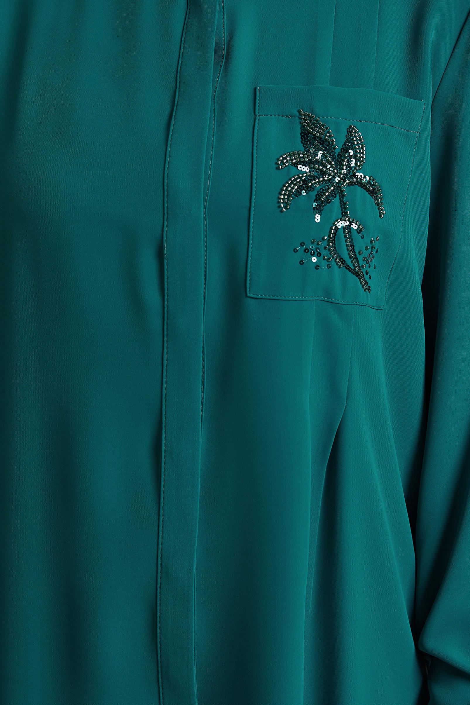 Tesettür giyim MAVİ BONCUK BASKILI TUNİK 44794