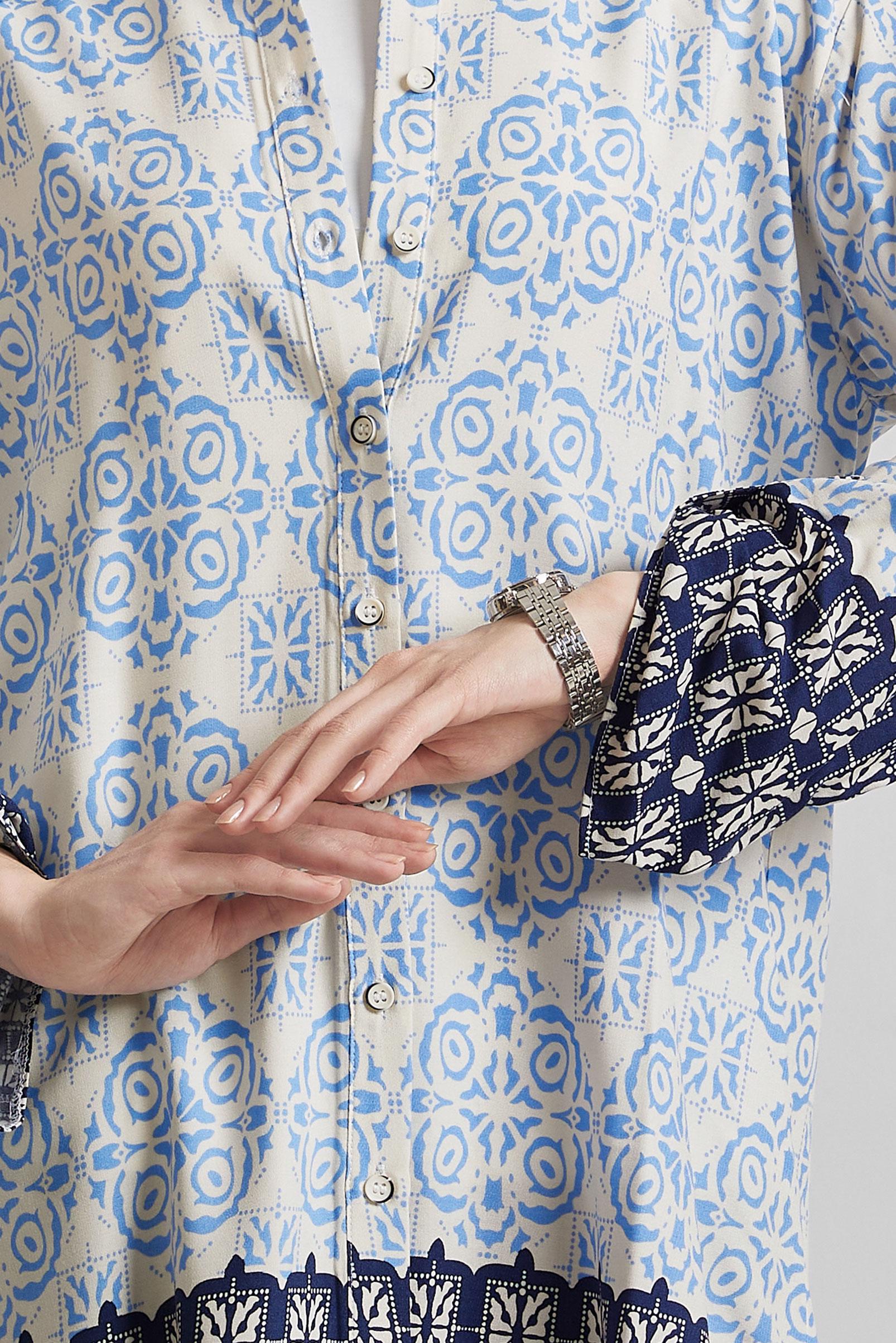 Tesettür giyim MAVİ DESENLİ TUNİK 44803