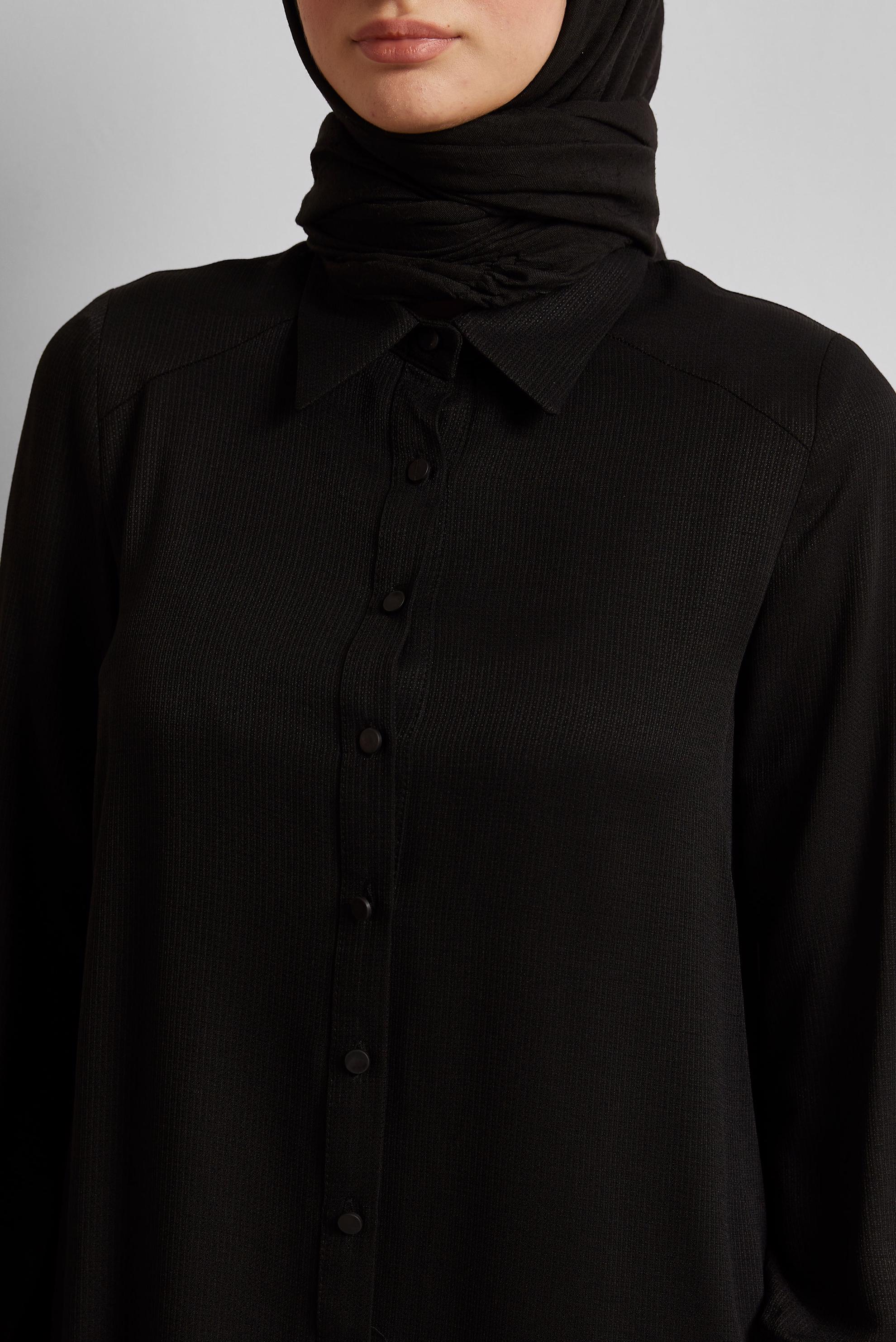 Tesettür giyim SİYAH ASİMETRİK KESİM TUNİK 44817