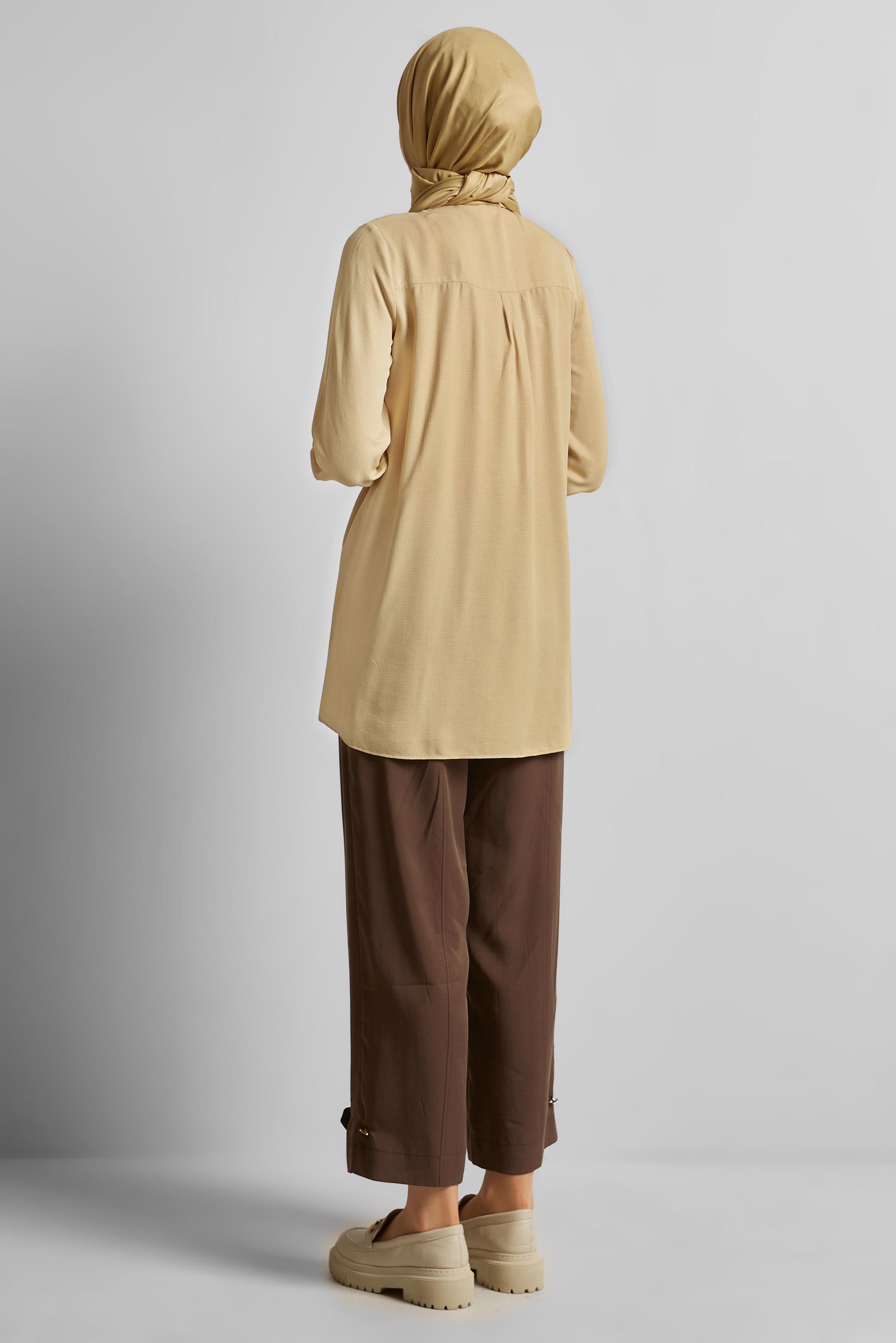 Vêtements hijab BRUN TUNIQUE COUPE ASYMÉTRIQUE 44817