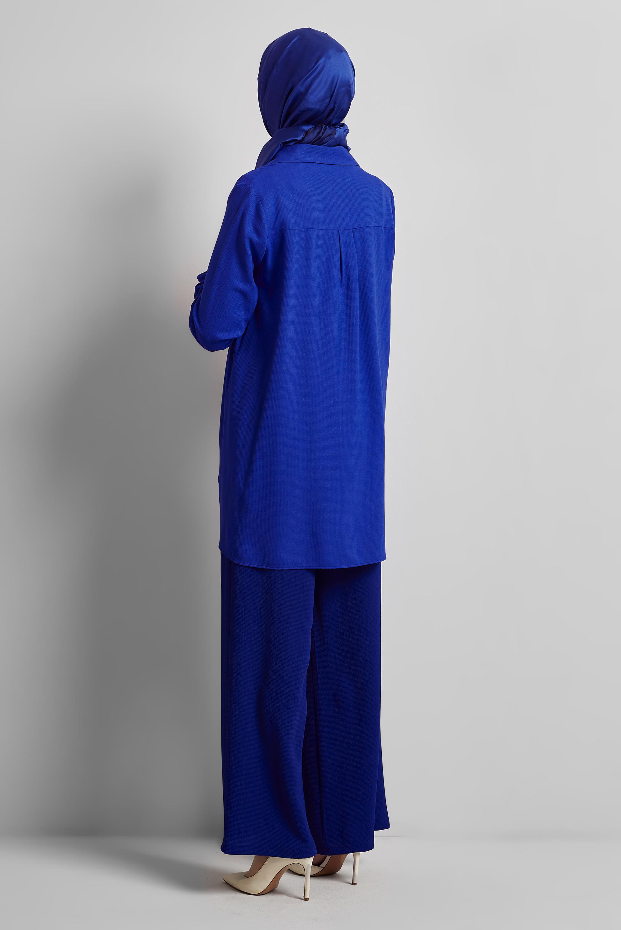 Tesettür giyim LACİVERT ASİMETRİK KESİM TUNİK 44817