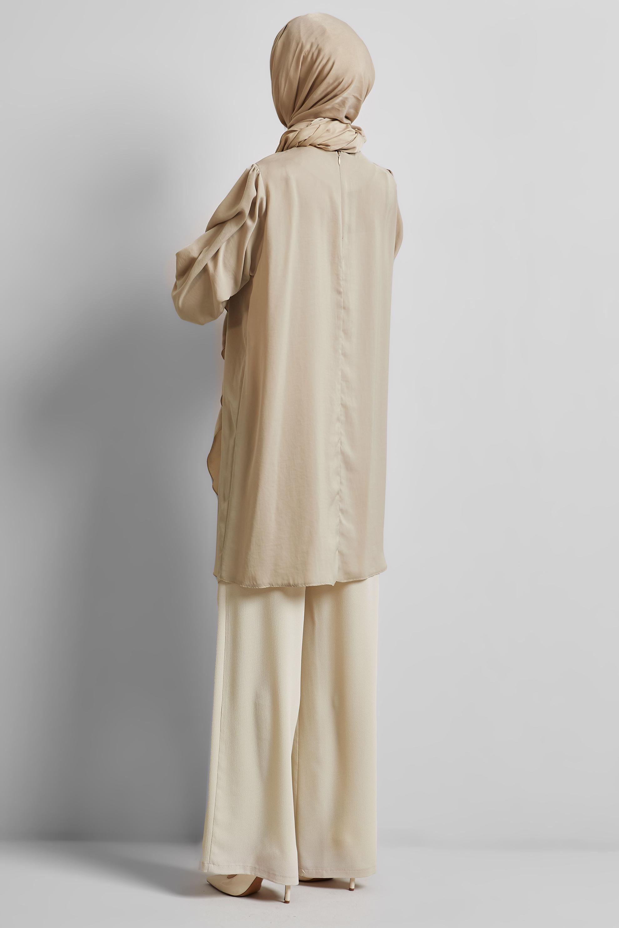 Tesettür giyim KUM TAŞ DETAYLI TUNİK 45322