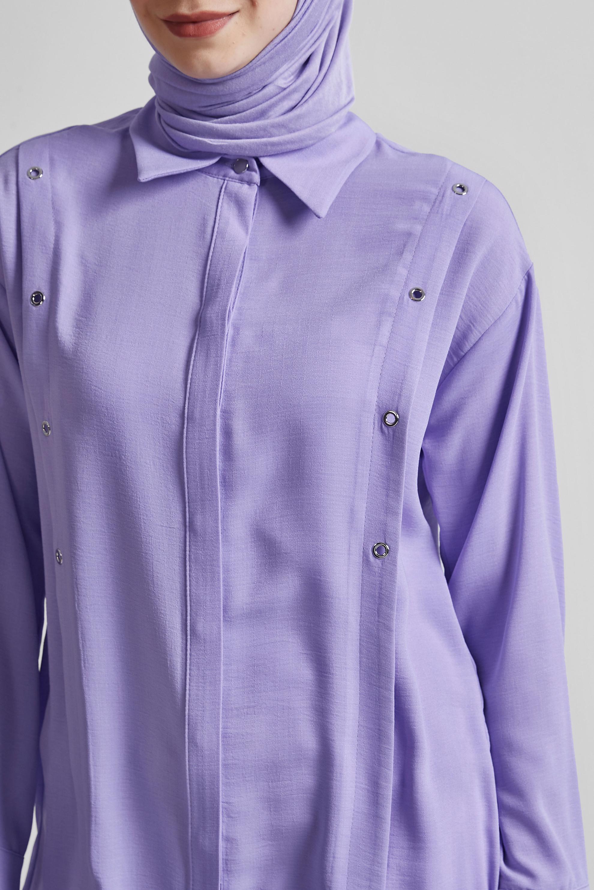 Hijab clothing PURPLE SHIRT COLLAR TUNIC 45328