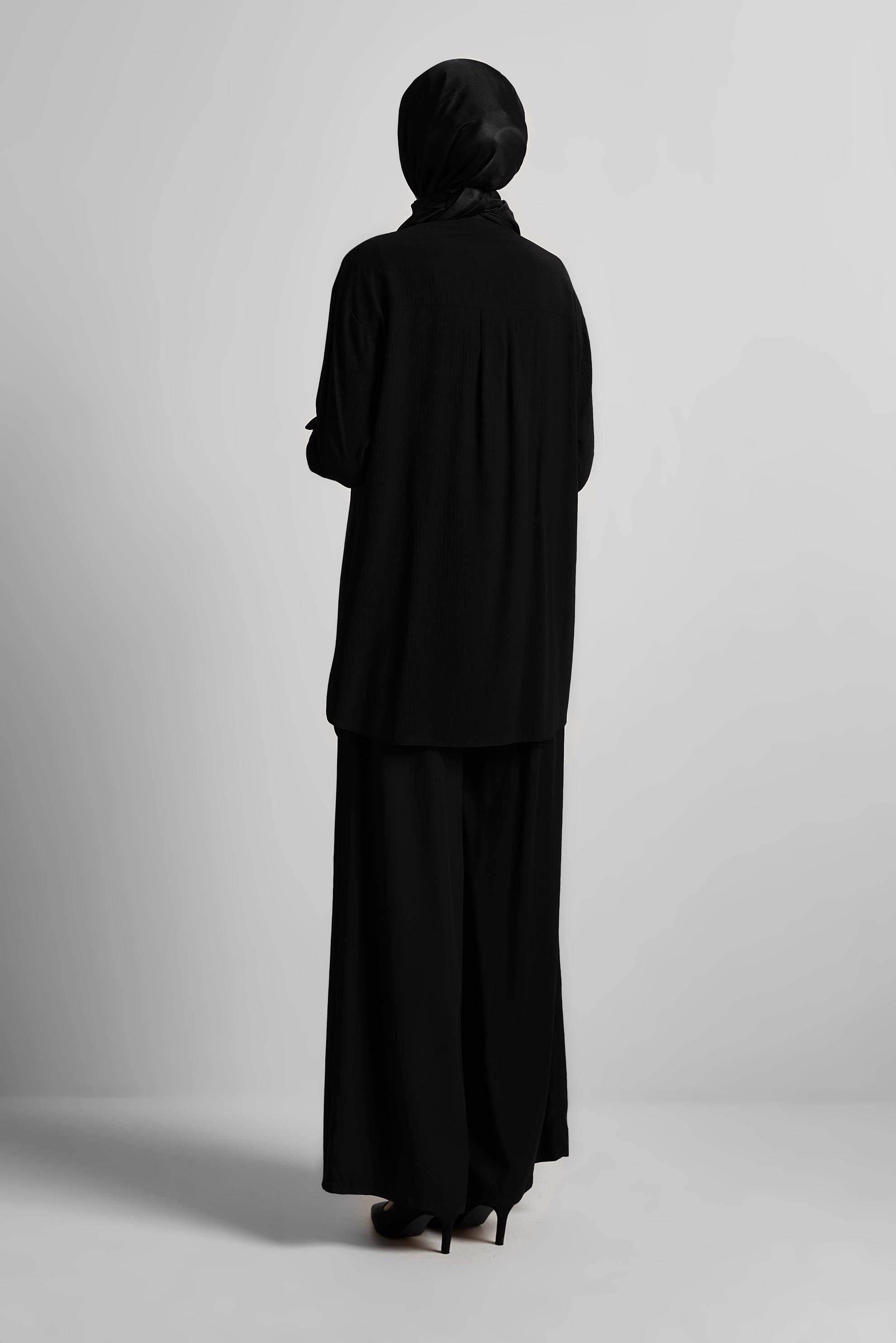 Tesettür giyim SİYAH PUL DETAYLI TUNİK 45350