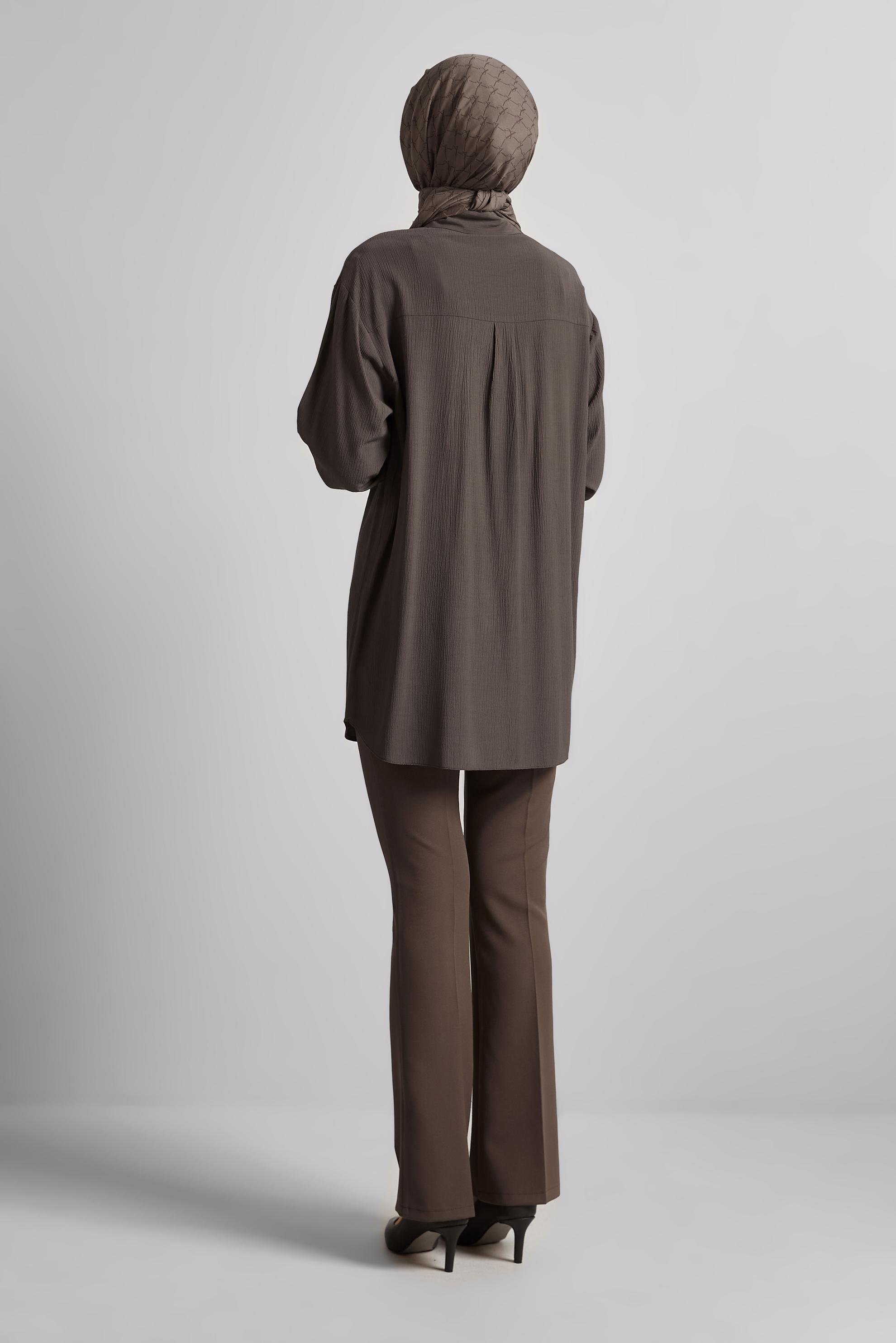 Tesettür giyim KAHVE PUL DETAYLI TUNİK 45350