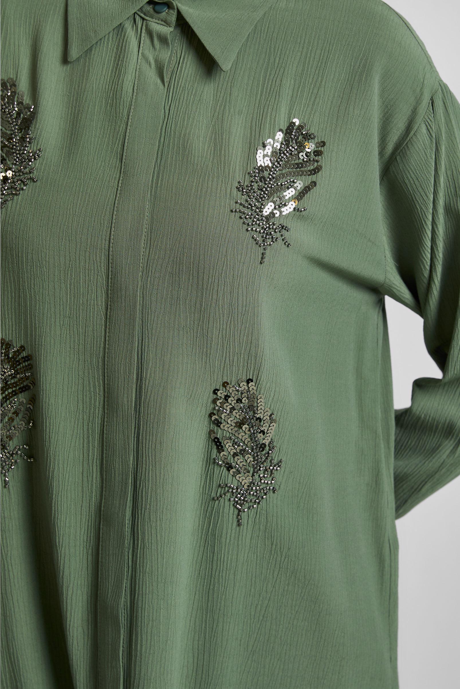 Tesettür giyim HAKİ PUL DETAYLI TUNİK 45350