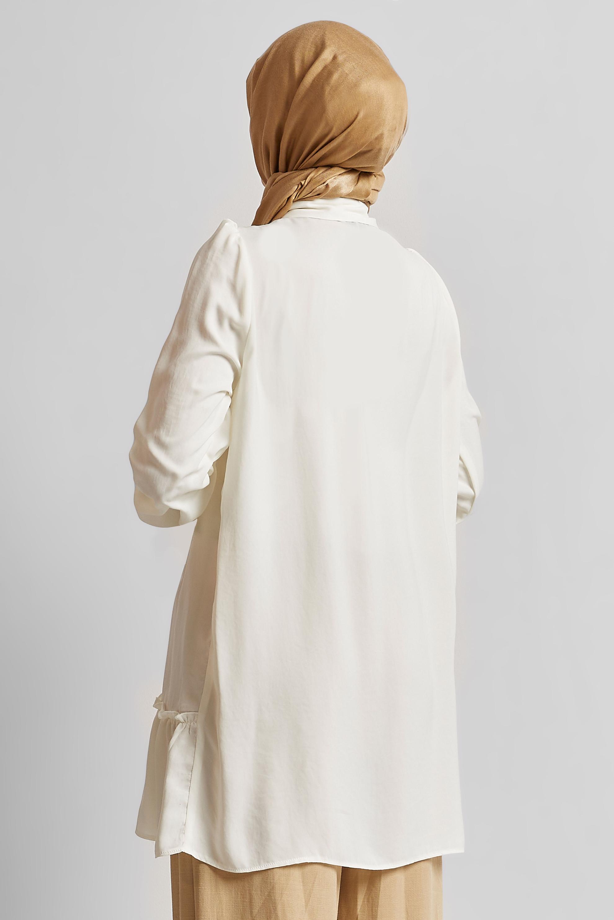 Tesettür giyim BEYAZ GÖMLEK YAKA TUNİK 45351