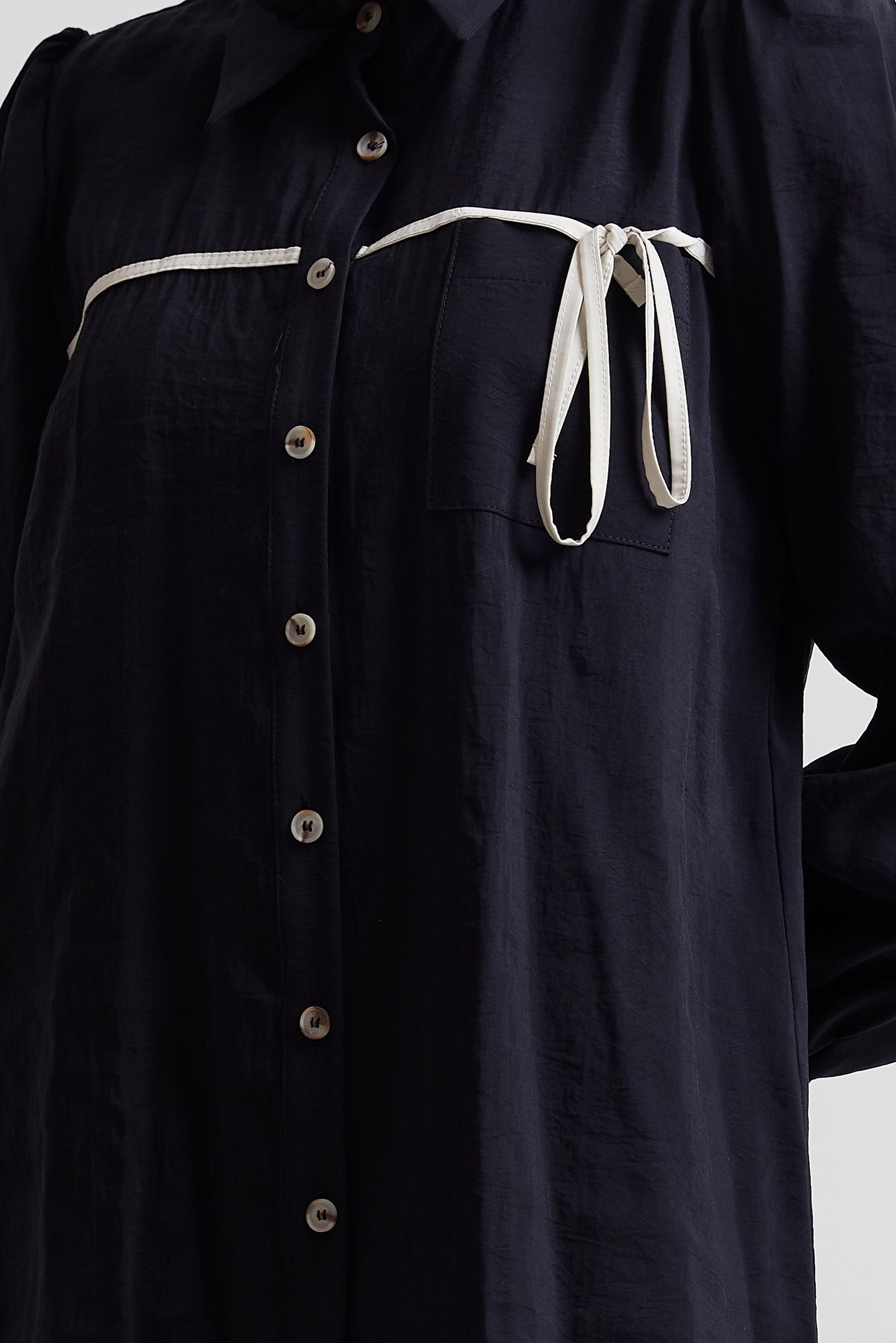 Tesettür giyim SİYAH BAĞLAMA DETAYLI TUNİK 45362