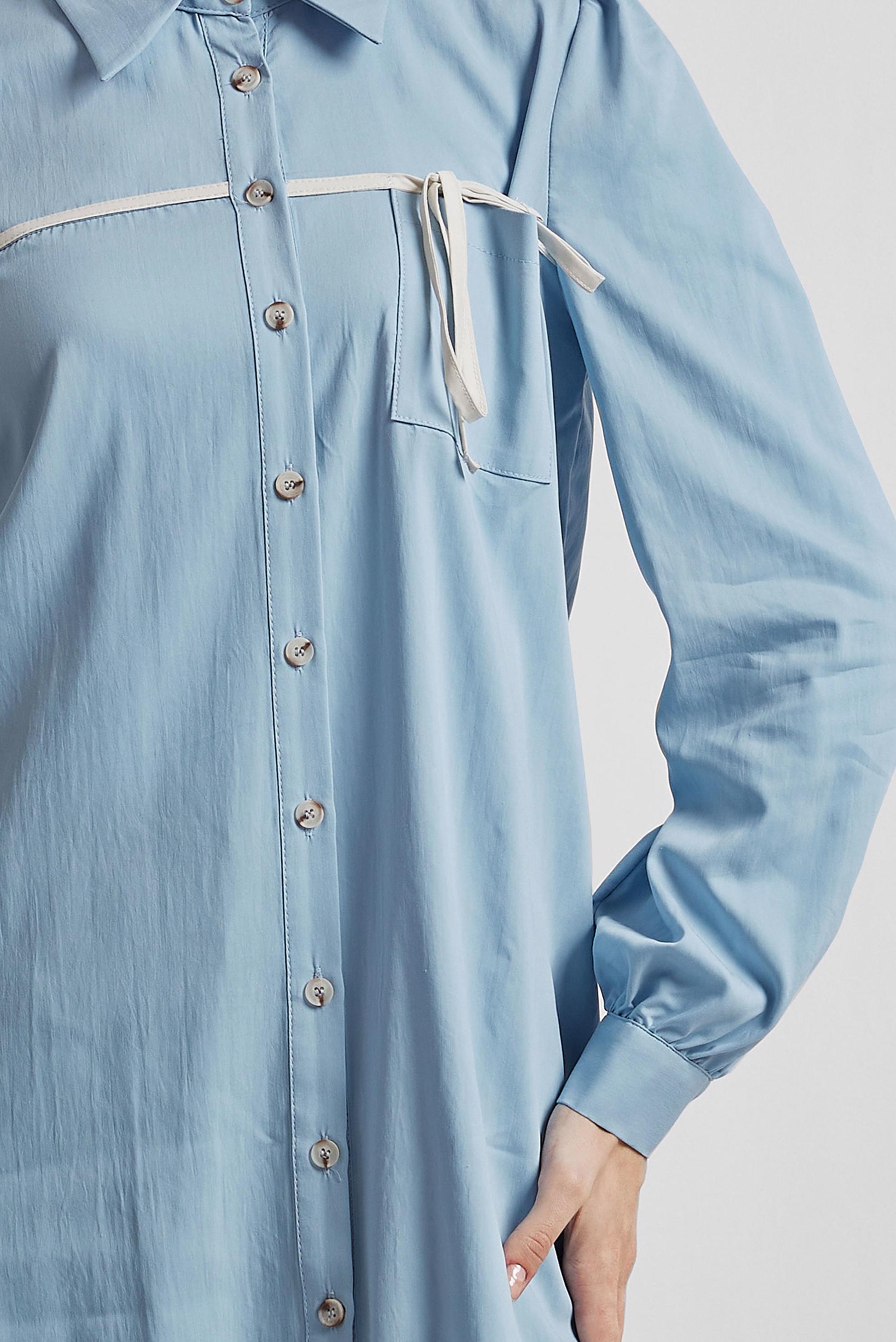 Tesettür giyim MAVİ BAĞLAMA DETAYLI TUNİK 45362