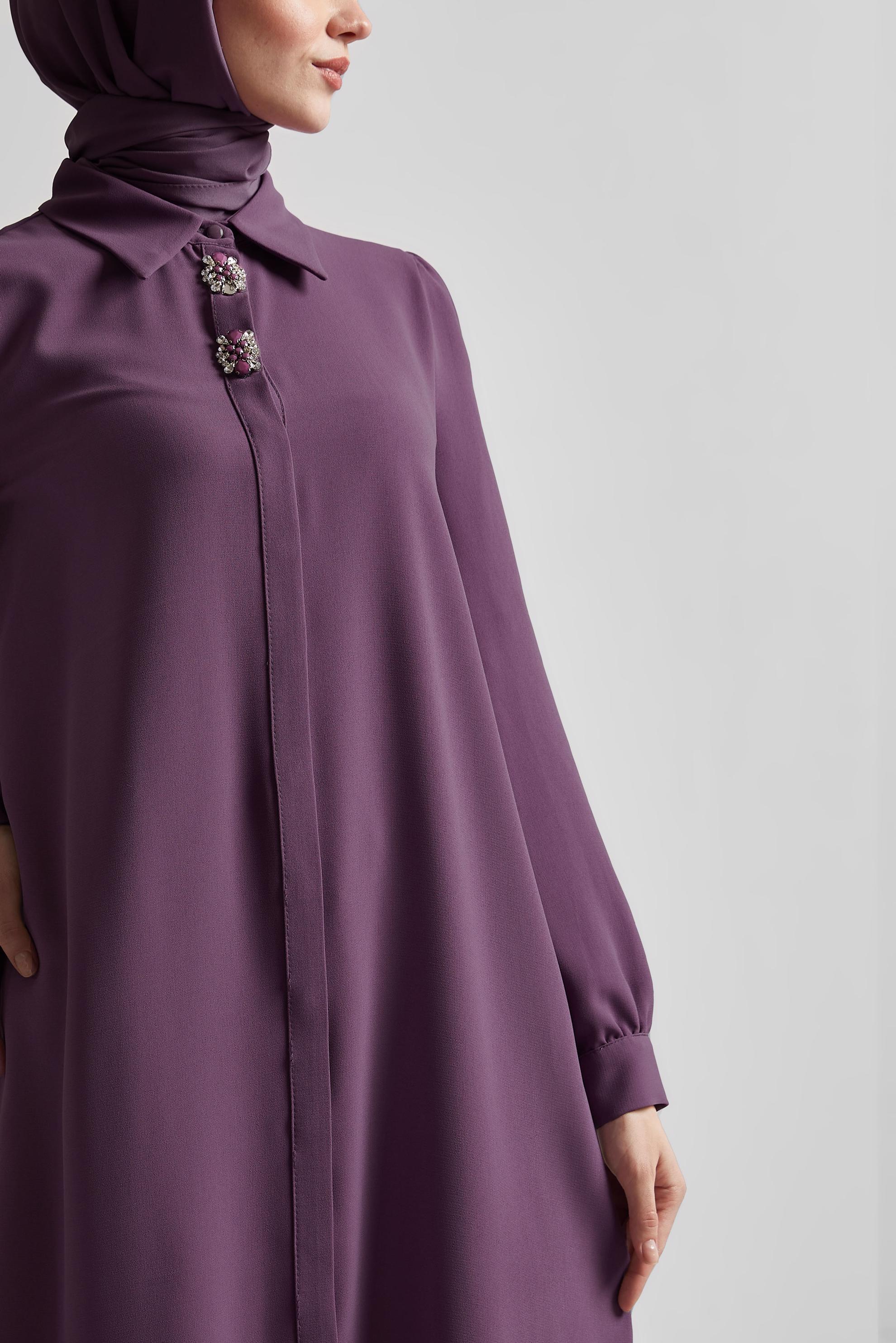 Tesettür giyim MOR UZUN TUNİK 45364