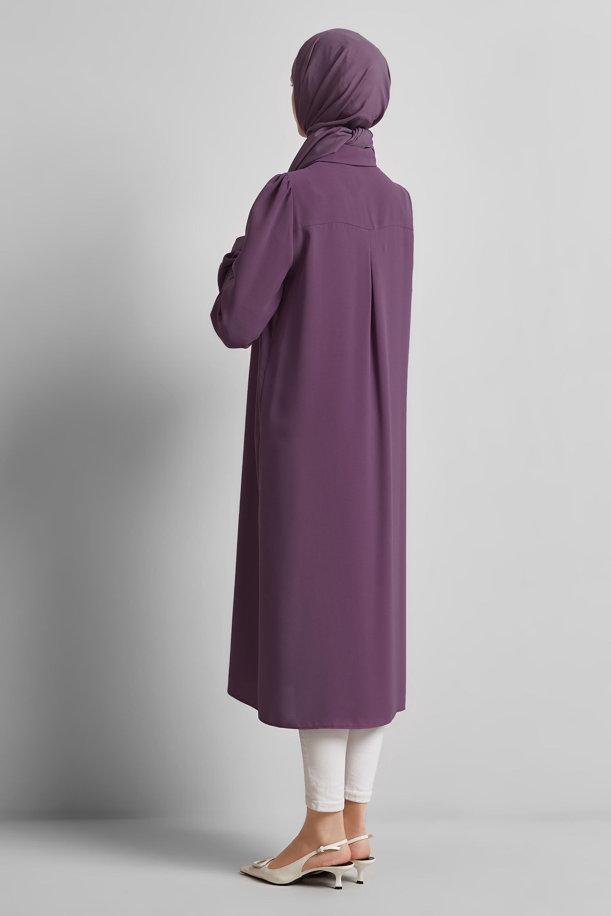 Tesettür giyim MOR UZUN TUNİK 45364