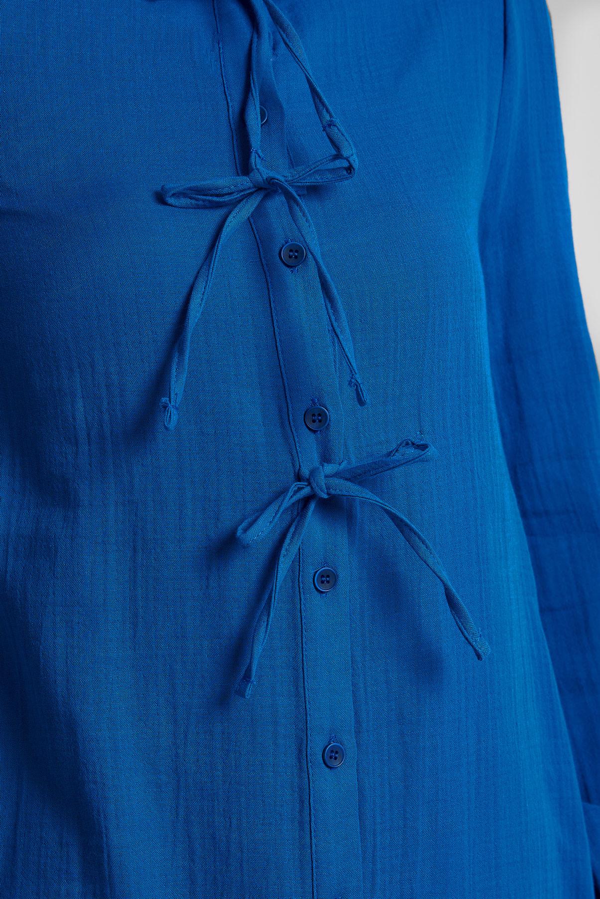 Tesettür giyim LACİVERT PAMUKLU BAĞLAMA DETAYLI TUNİK 45369