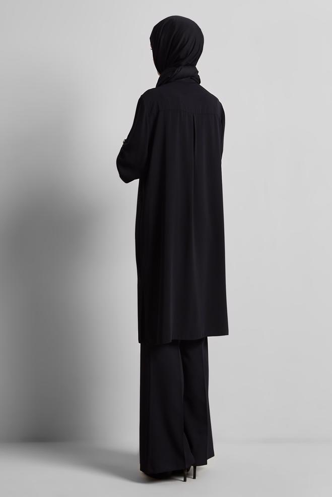 Tesettür giyim SİYAH BONCUK DETAYLI TUNİK 45371 - ALVİNA