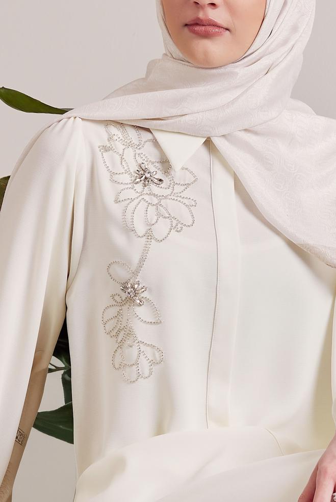 Hijab-Kleidung WEISS HEMDKRAGEN BESCHÄDIGTE TUNIKA 45372 - ALVİNA