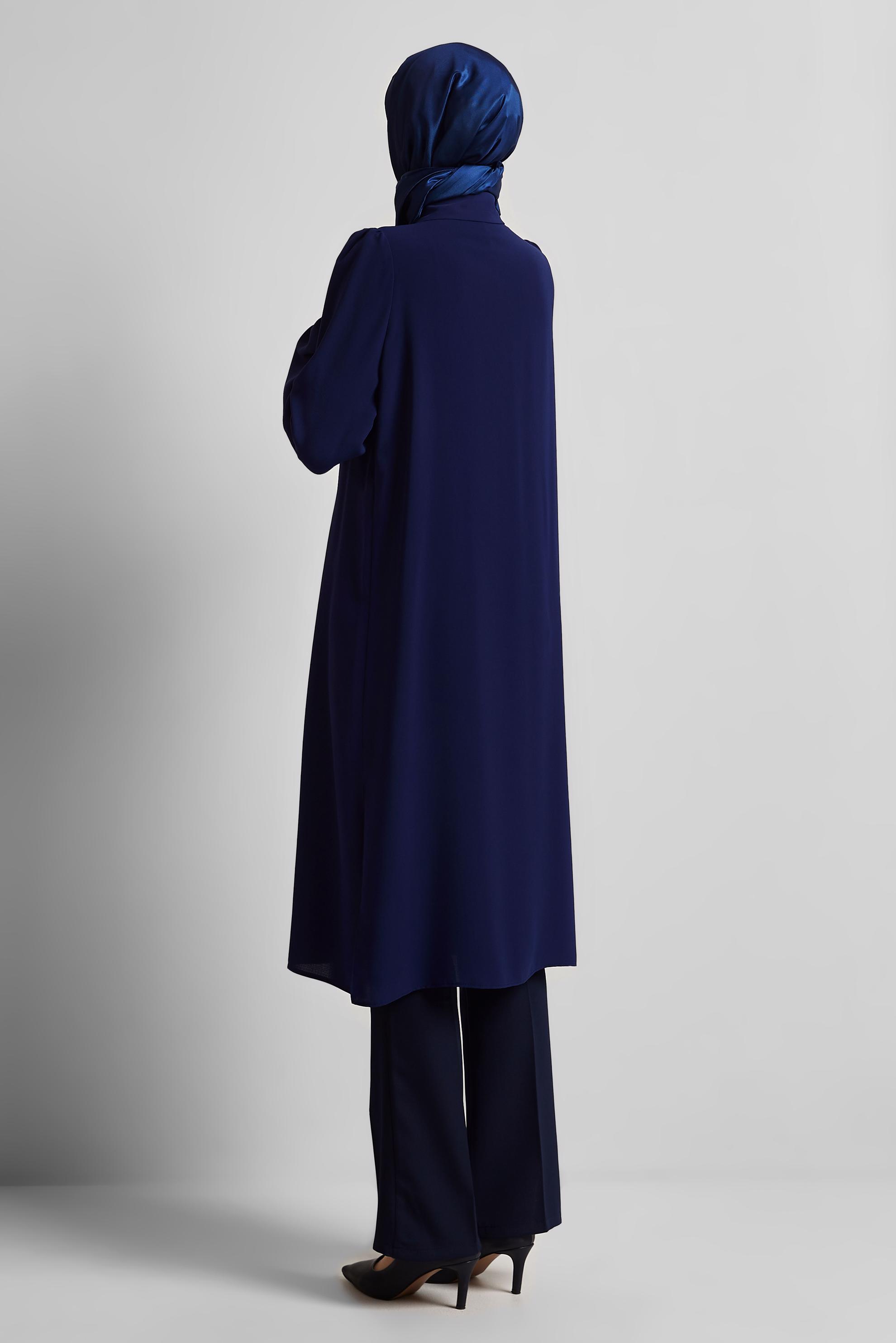 Tesettür giyim LACİVERT PUL PAYETLİ TUNİK 45374