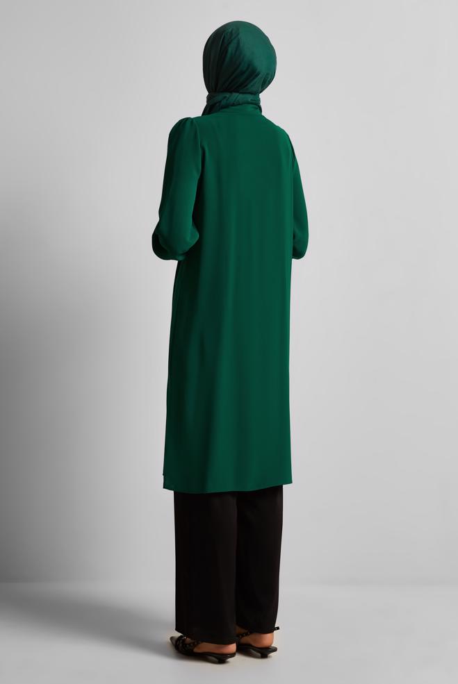 Vêtements hijab VERT TUNIQUE À PAILLETTES 45374 - ALVİNA