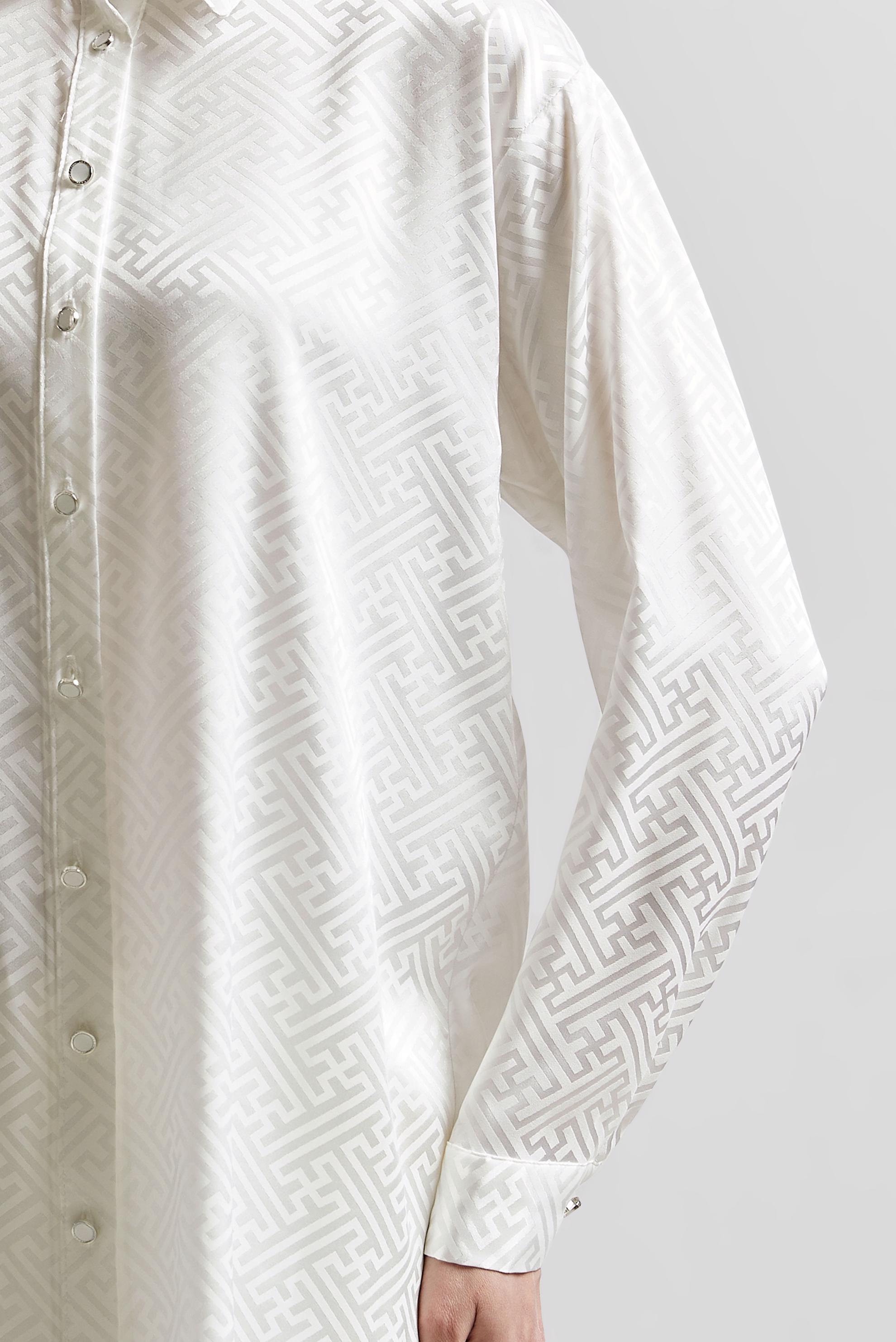 Tesettür giyim BEYAZ SATEN JAKAR TUNİK 45375