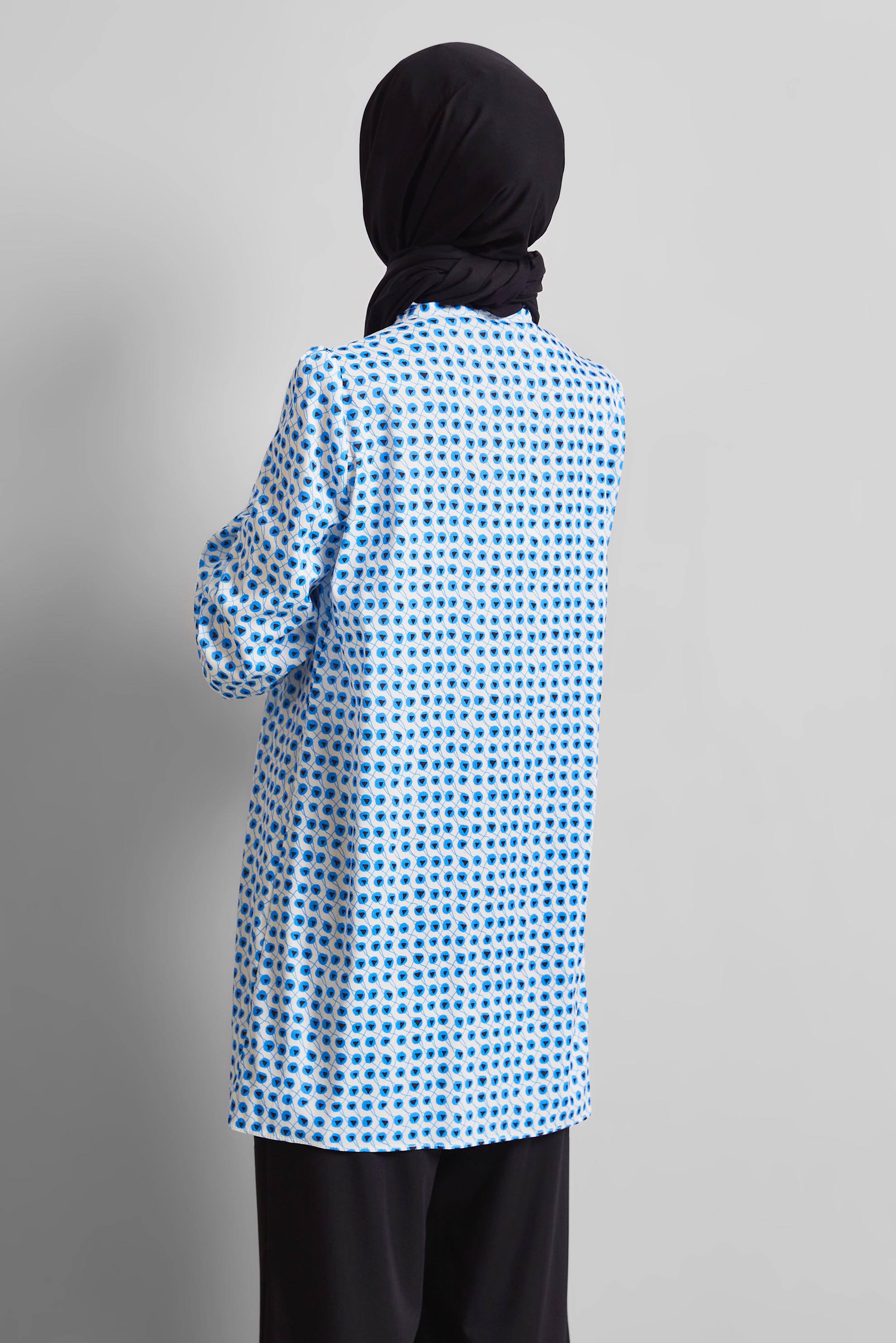 Tesettür giyim MAVİ DESENLİ TUNİK 45400