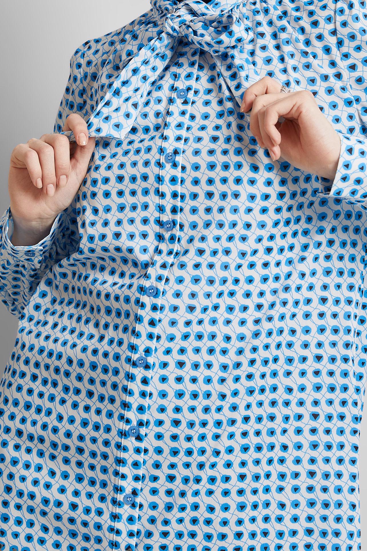 Tesettür giyim MAVİ DESENLİ TUNİK 45400