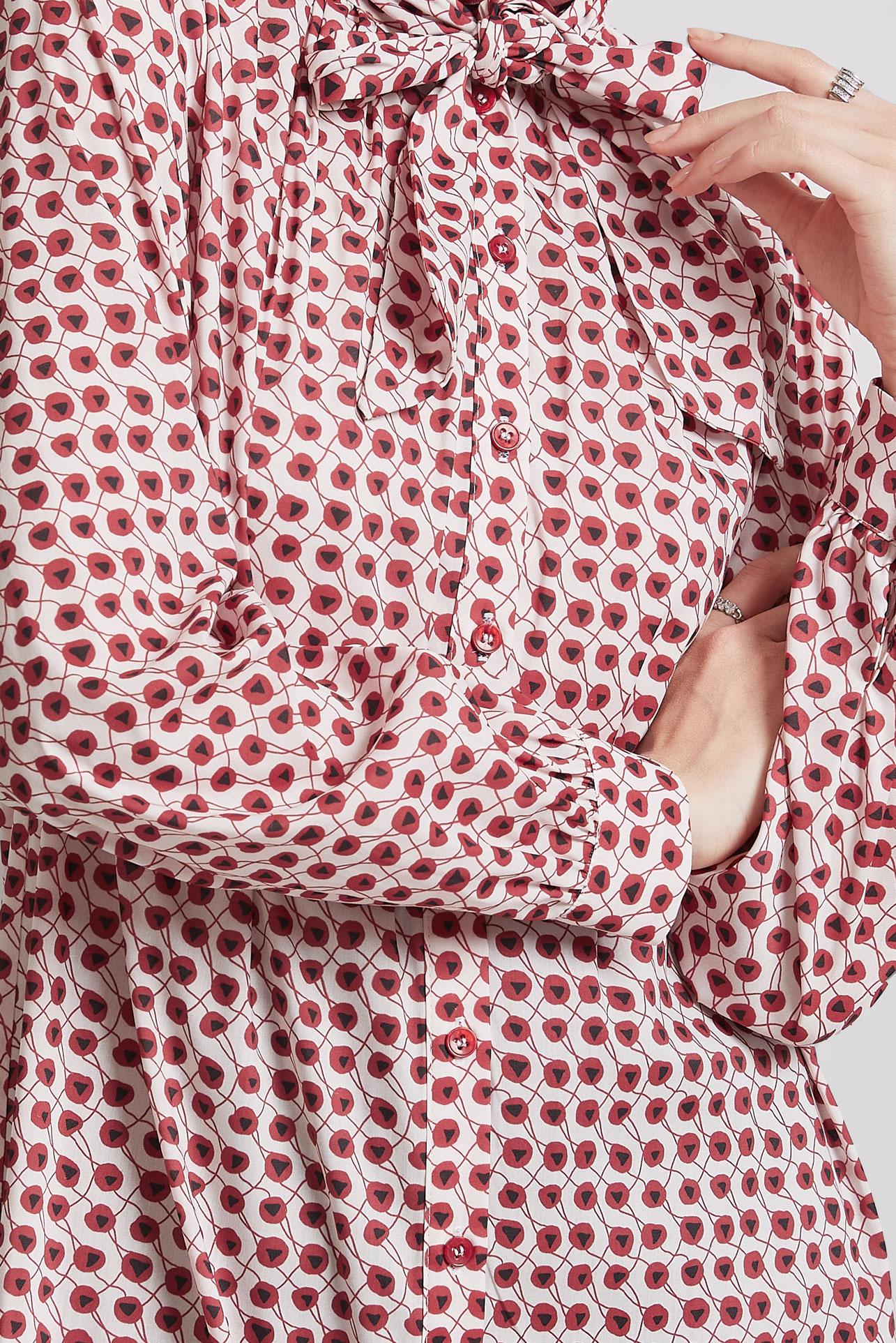 Tesettür giyim BORDO DESENLİ TUNİK 45400