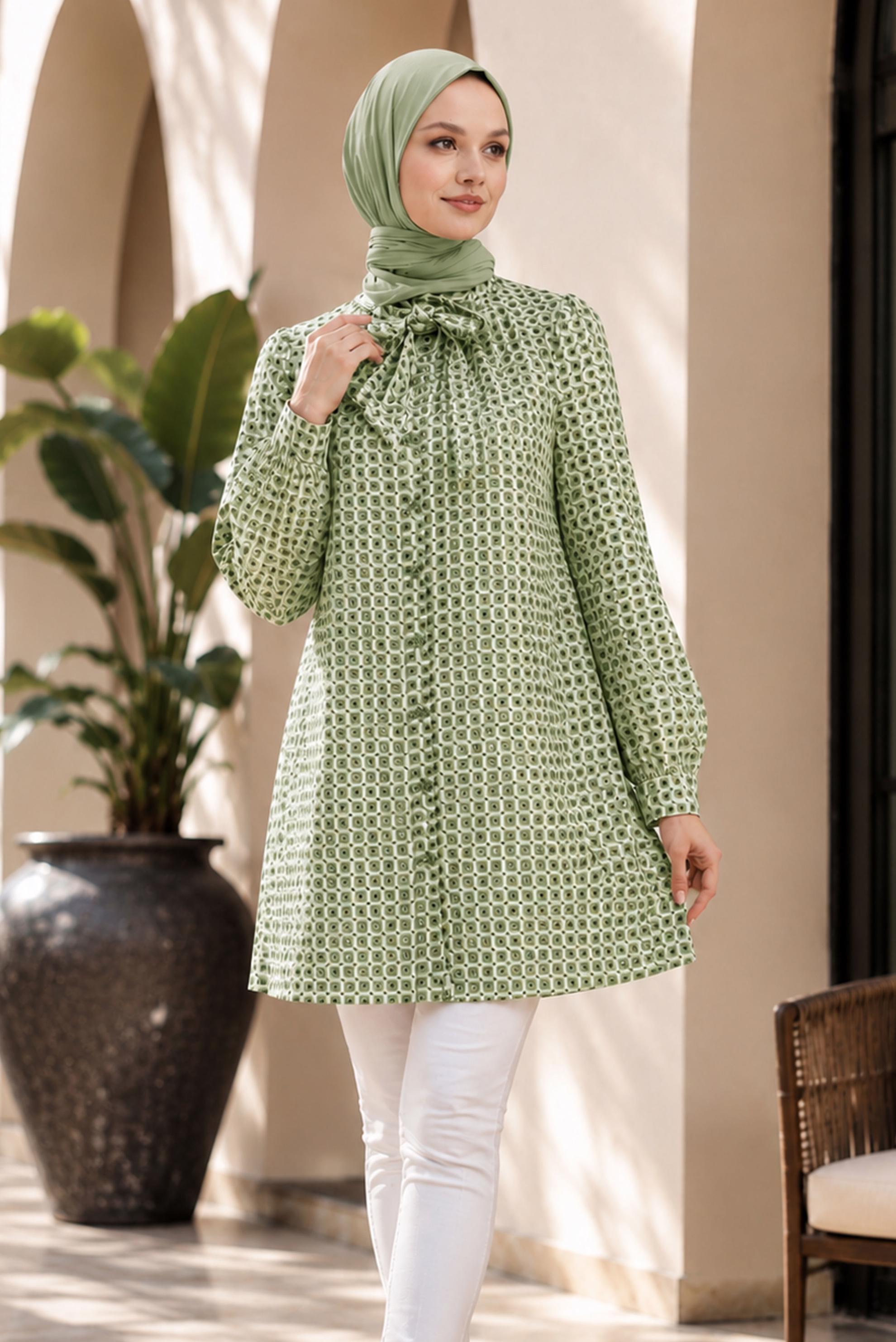 Vêtements hijab KAKI 45400 NEPTÜN 11410 TUNİK 38-44 TEK 40