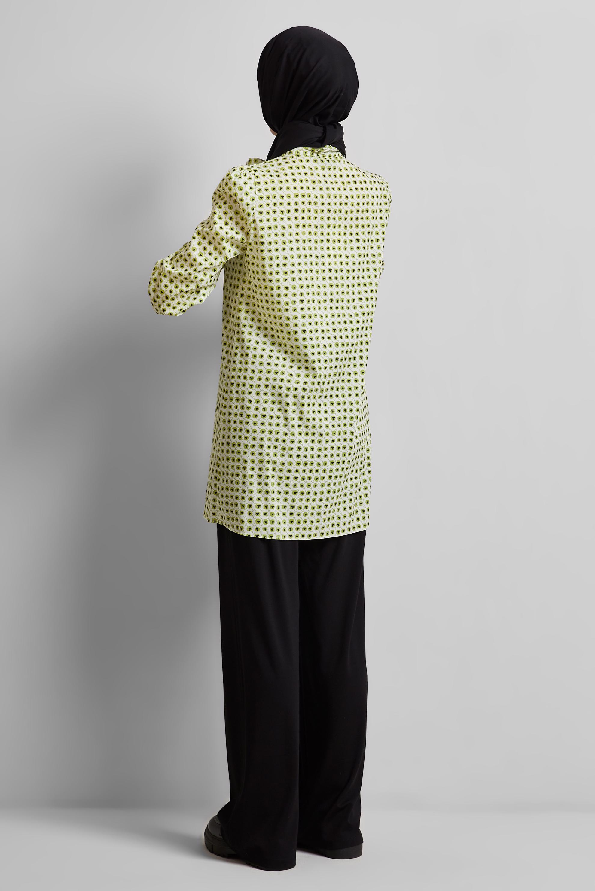 Tesettür giyim YEŞİL DESENLİ TUNİK 45400