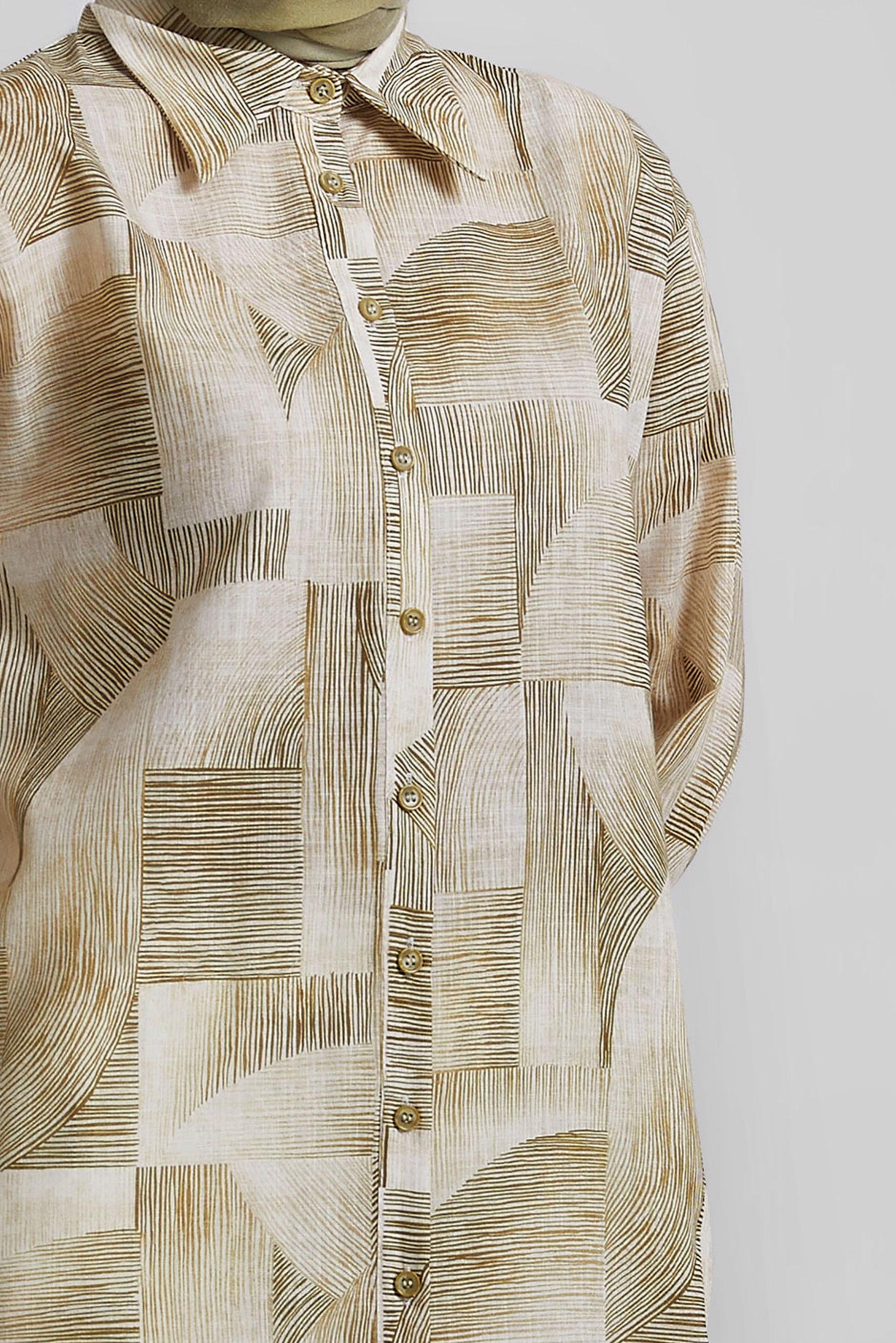 Tesettür giyim BAKIR / BRONZ DESENLİ TUNİK 45405