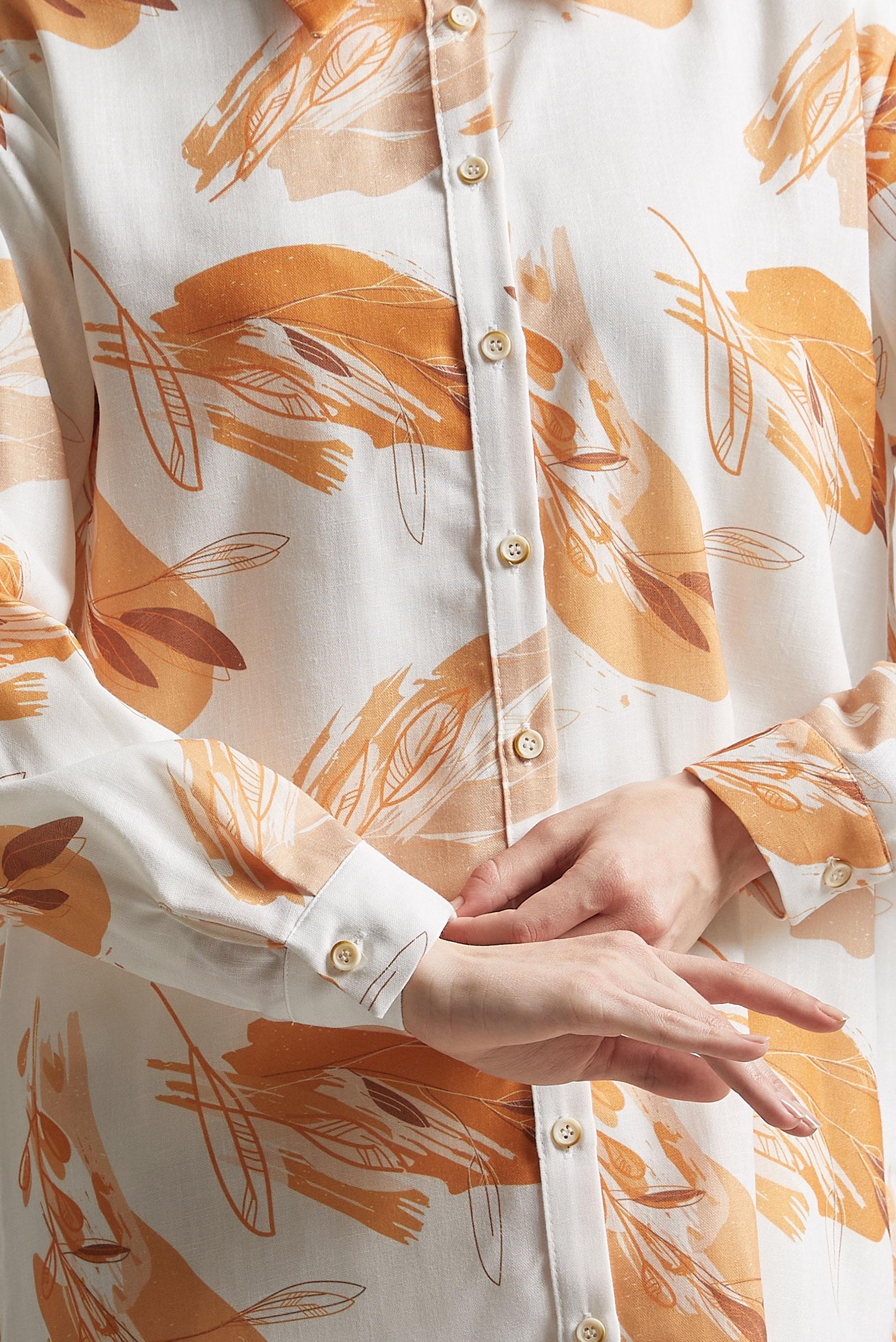 Tesettür giyim TURUNCU DESENLİ TUNİK 45406