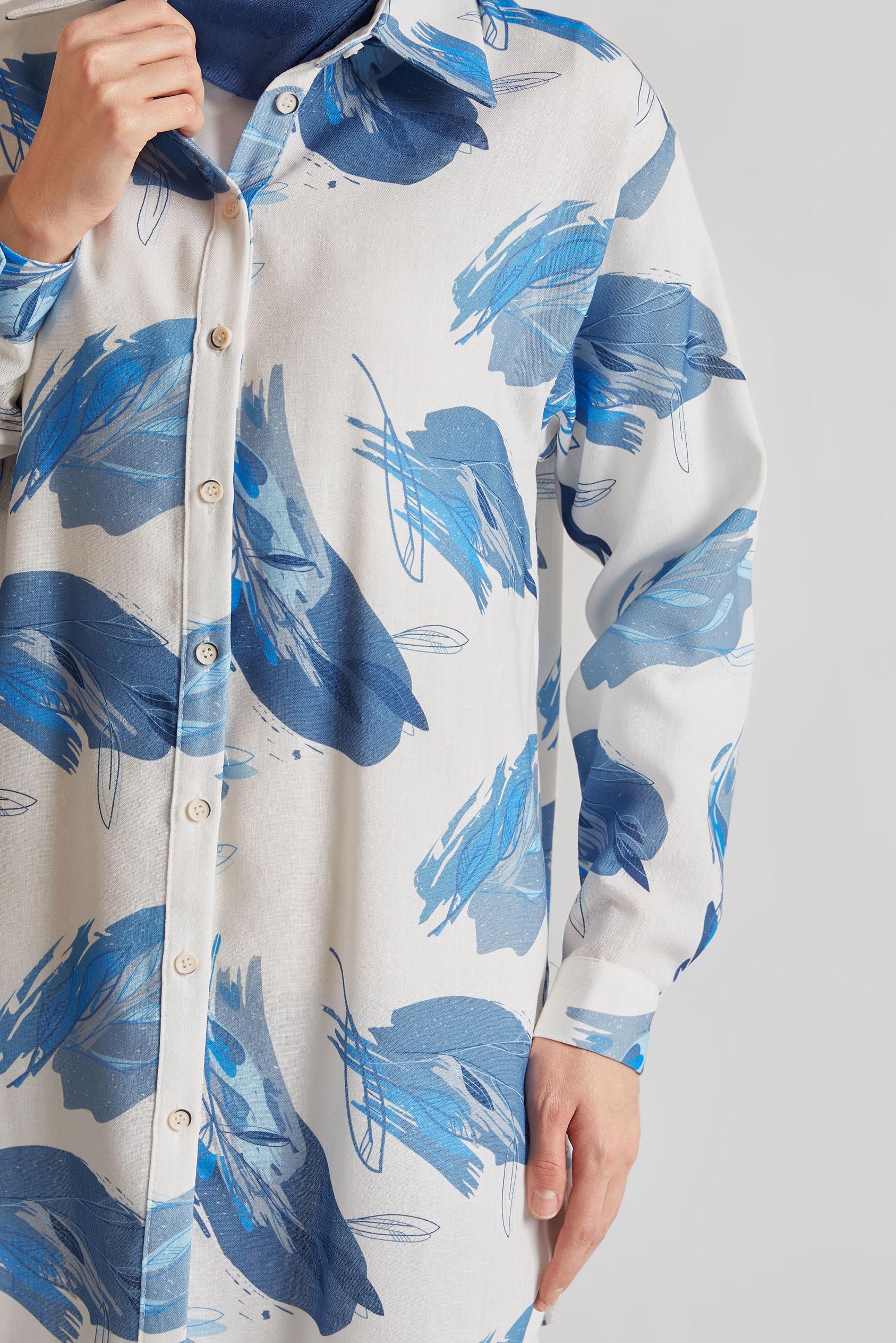 Tesettür giyim LACİVERT DESENLİ TUNİK 45406