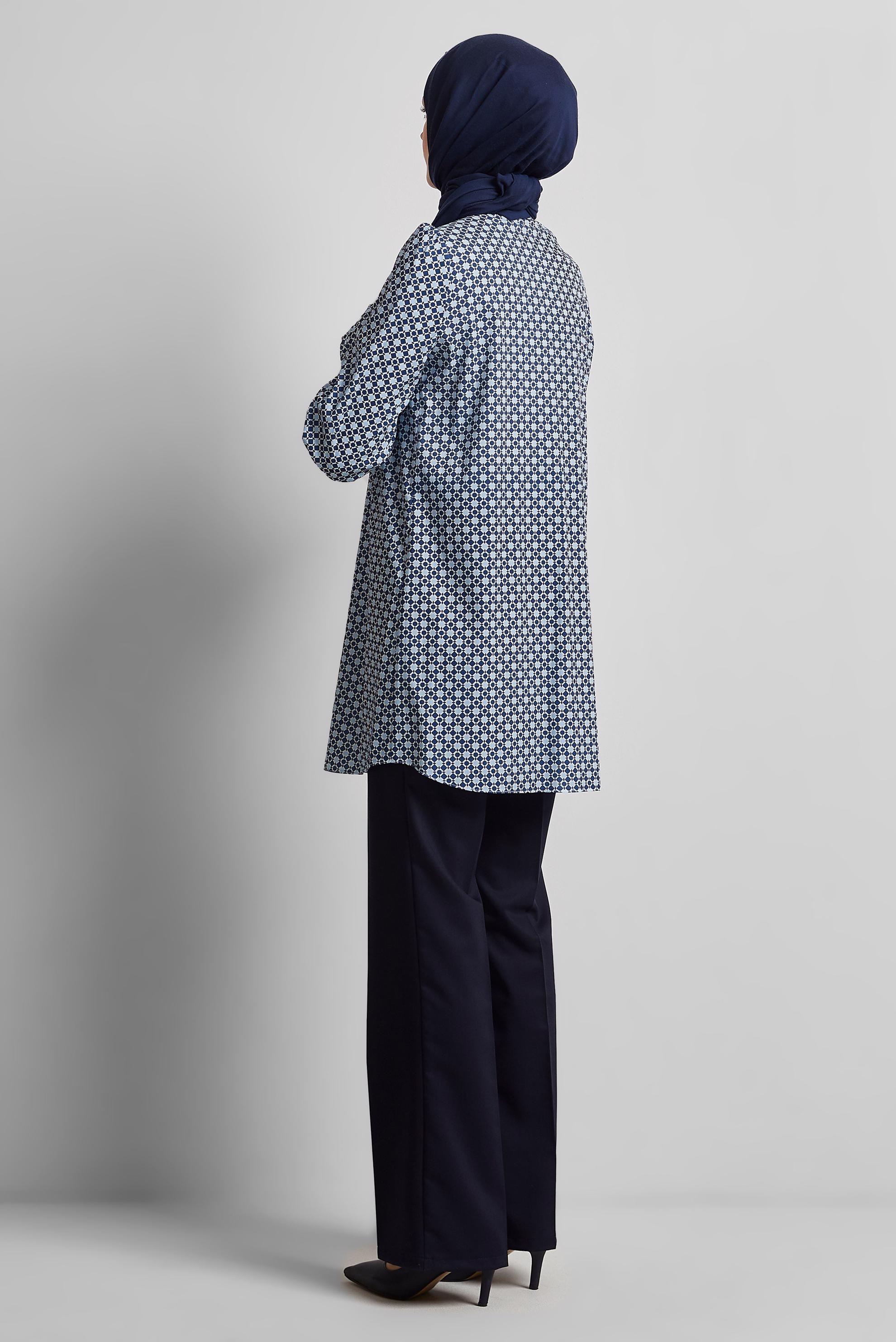 Tesettür giyim LACİVERT DESENLİ TUNİK 45408