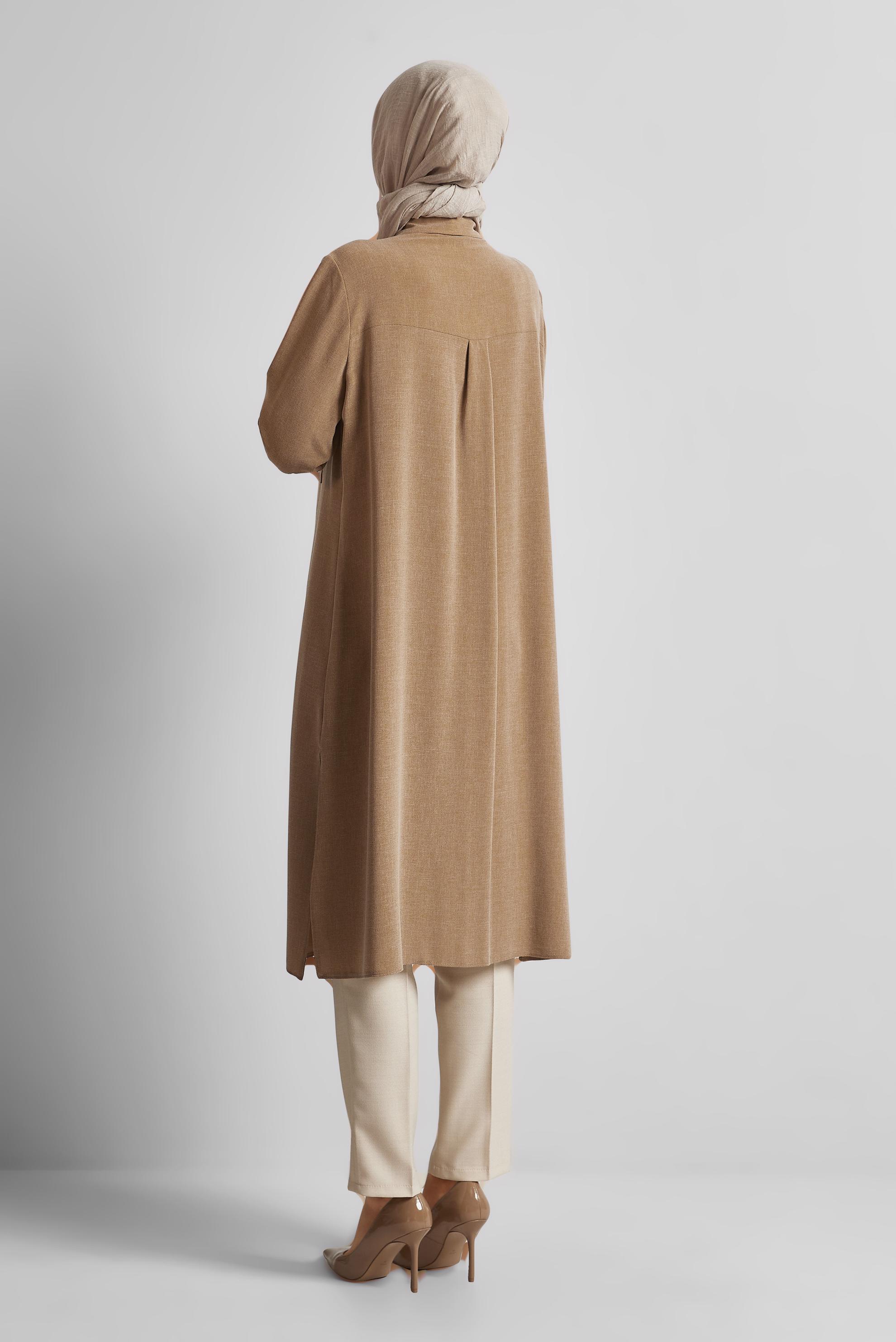 Tesettür giyim SARI UZUN TUNİK 45414