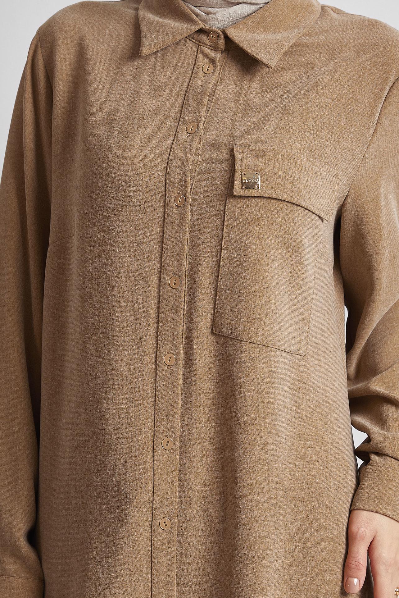 Tesettür giyim SARI UZUN TUNİK 45414