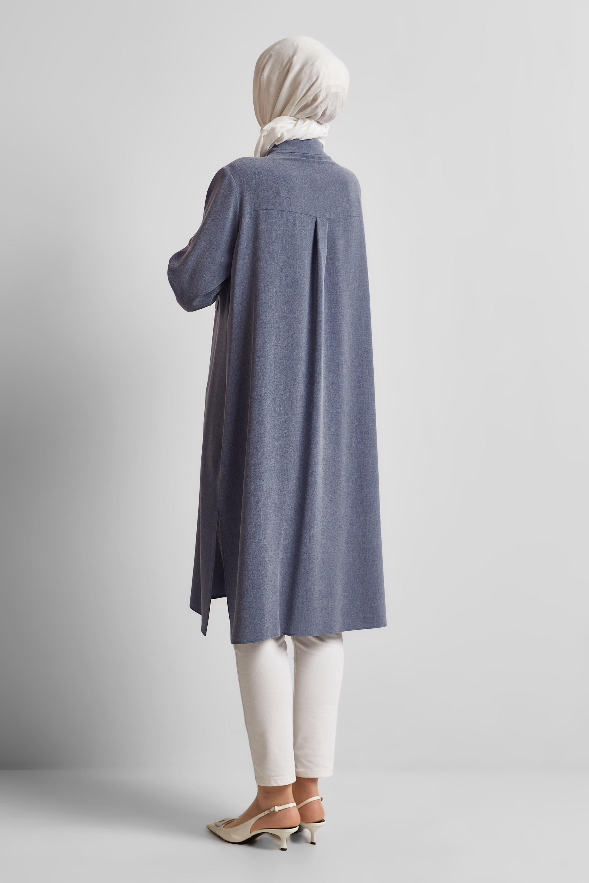 Tesettür giyim LACİVERT UZUN TUNİK 45414