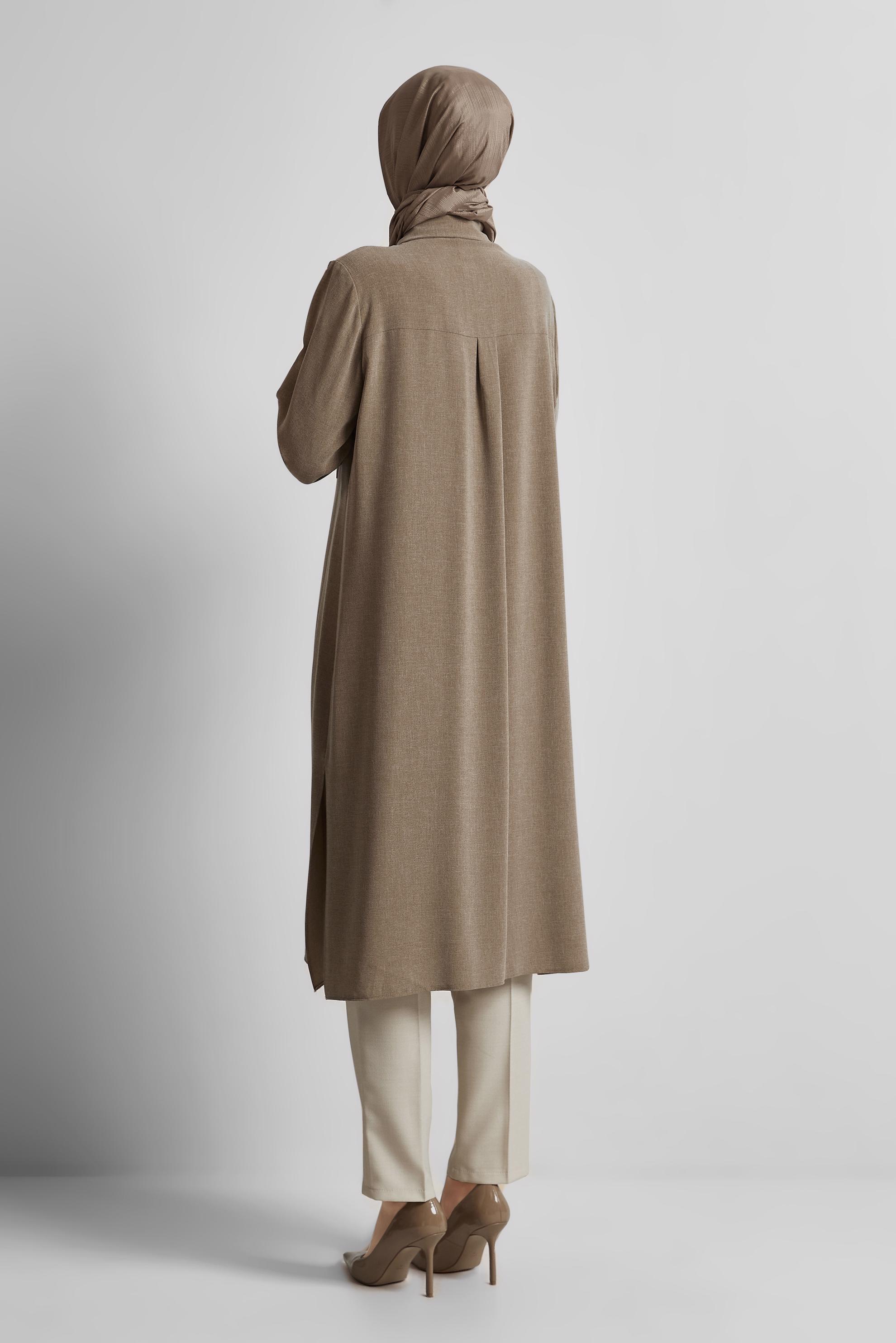 Tesettür giyim VİZON UZUN TUNİK 45414