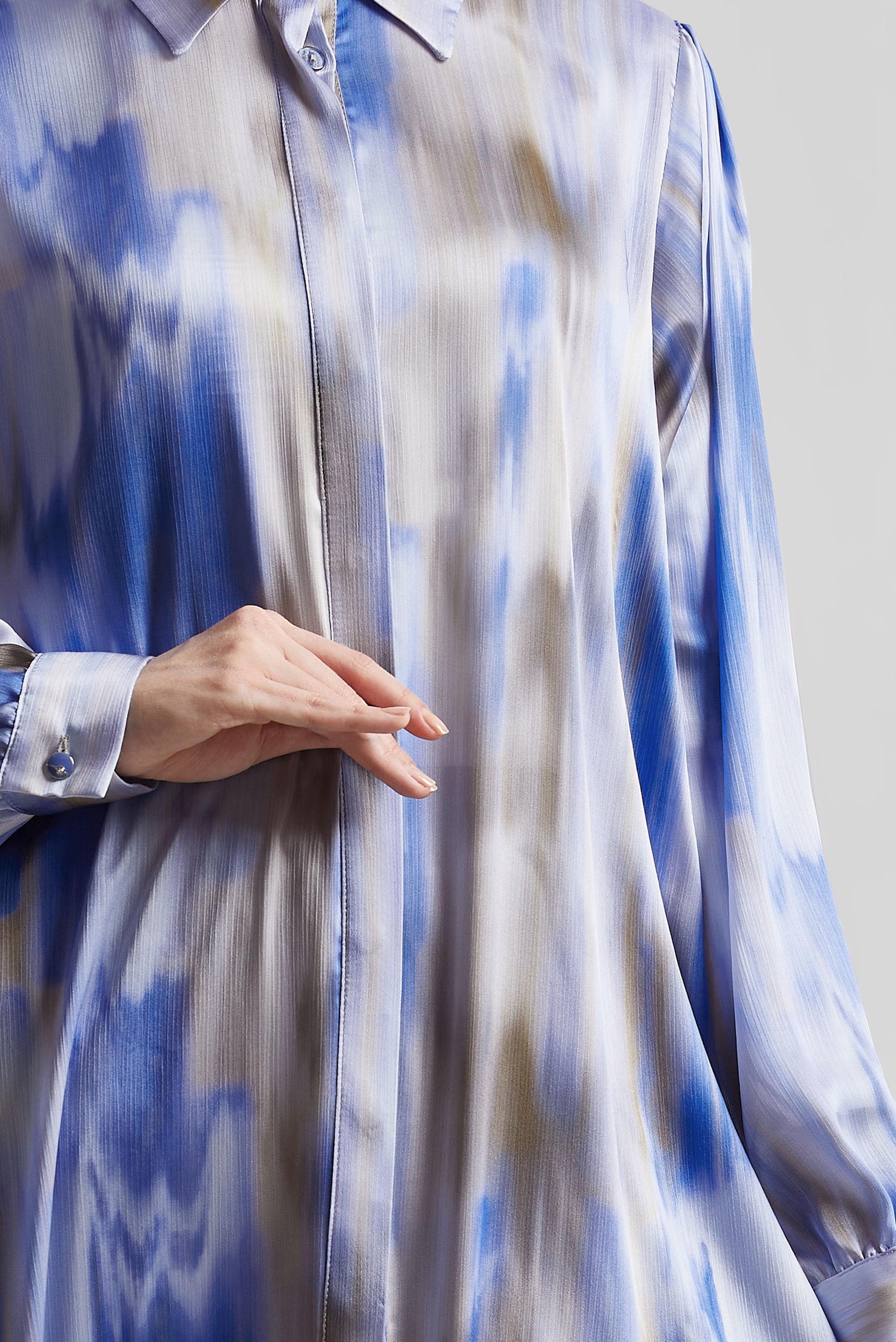 Tesettür giyim LACİVERT UZUN SATEN TUNİK 45420